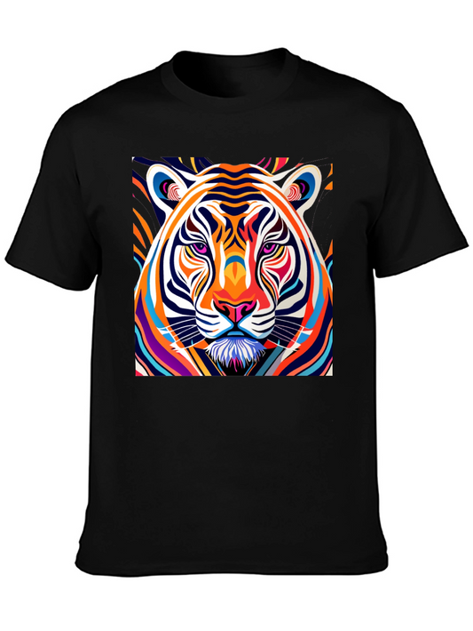 Vibrant Tiger Graphic Tee - Bold Colorful Design