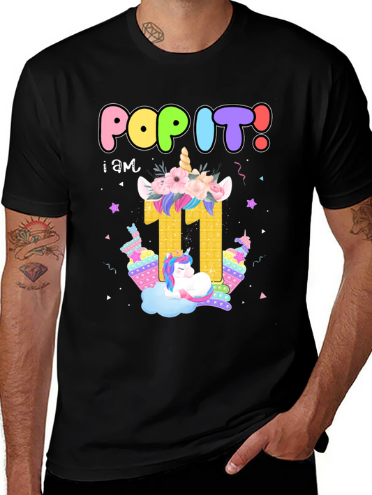 Pop It Unicorn Birthday Shirt - I am 11!