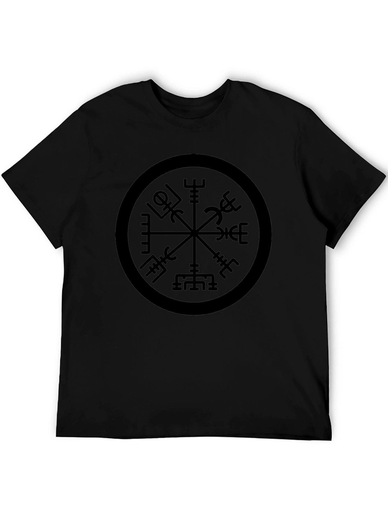 Vegvisir Compass Black T-Shirt - Viking Runes