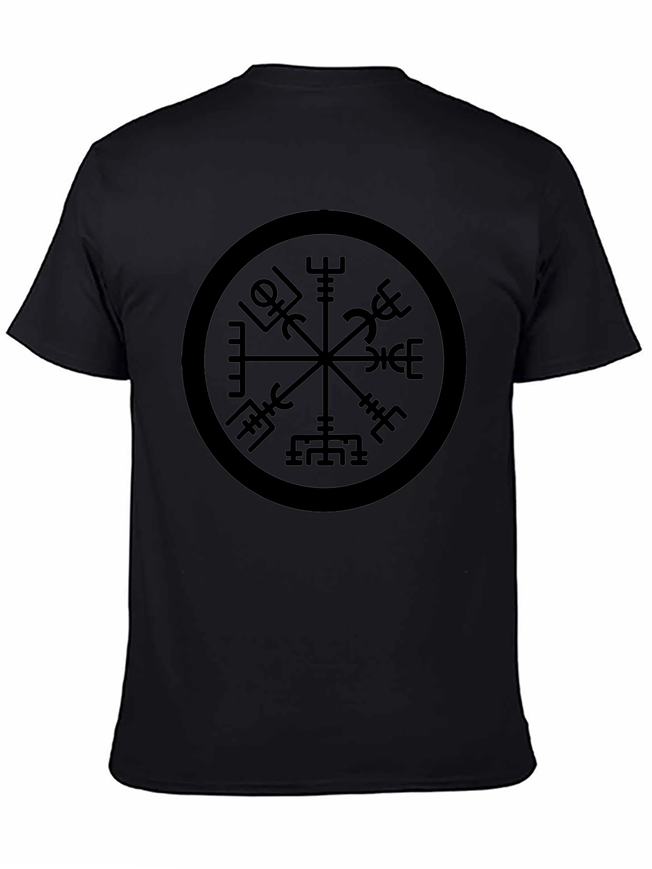 Vegvisir Compass Black T-Shirt - Viking Runes