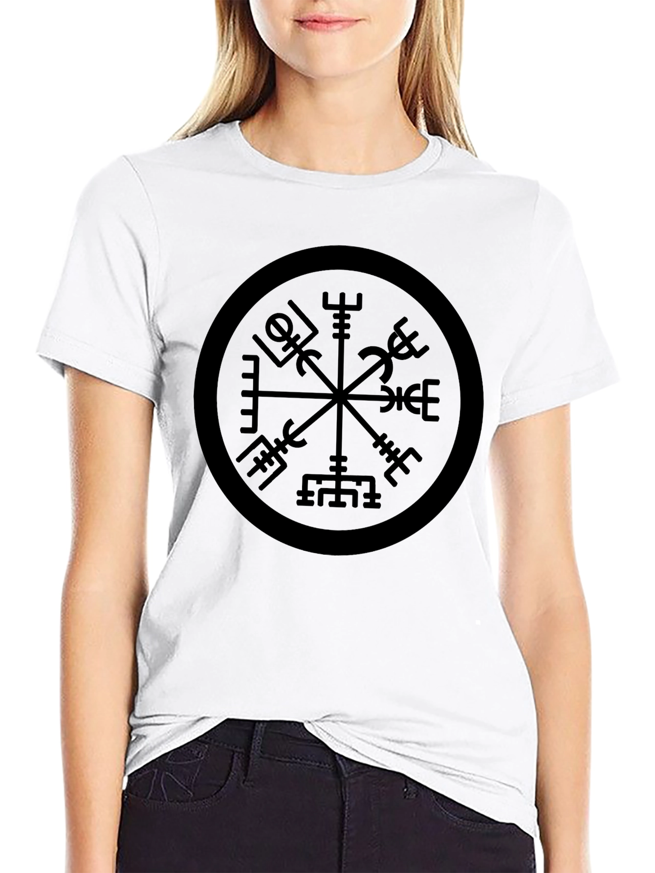 Vegvisir Compass Black T-Shirt - Viking Runes
