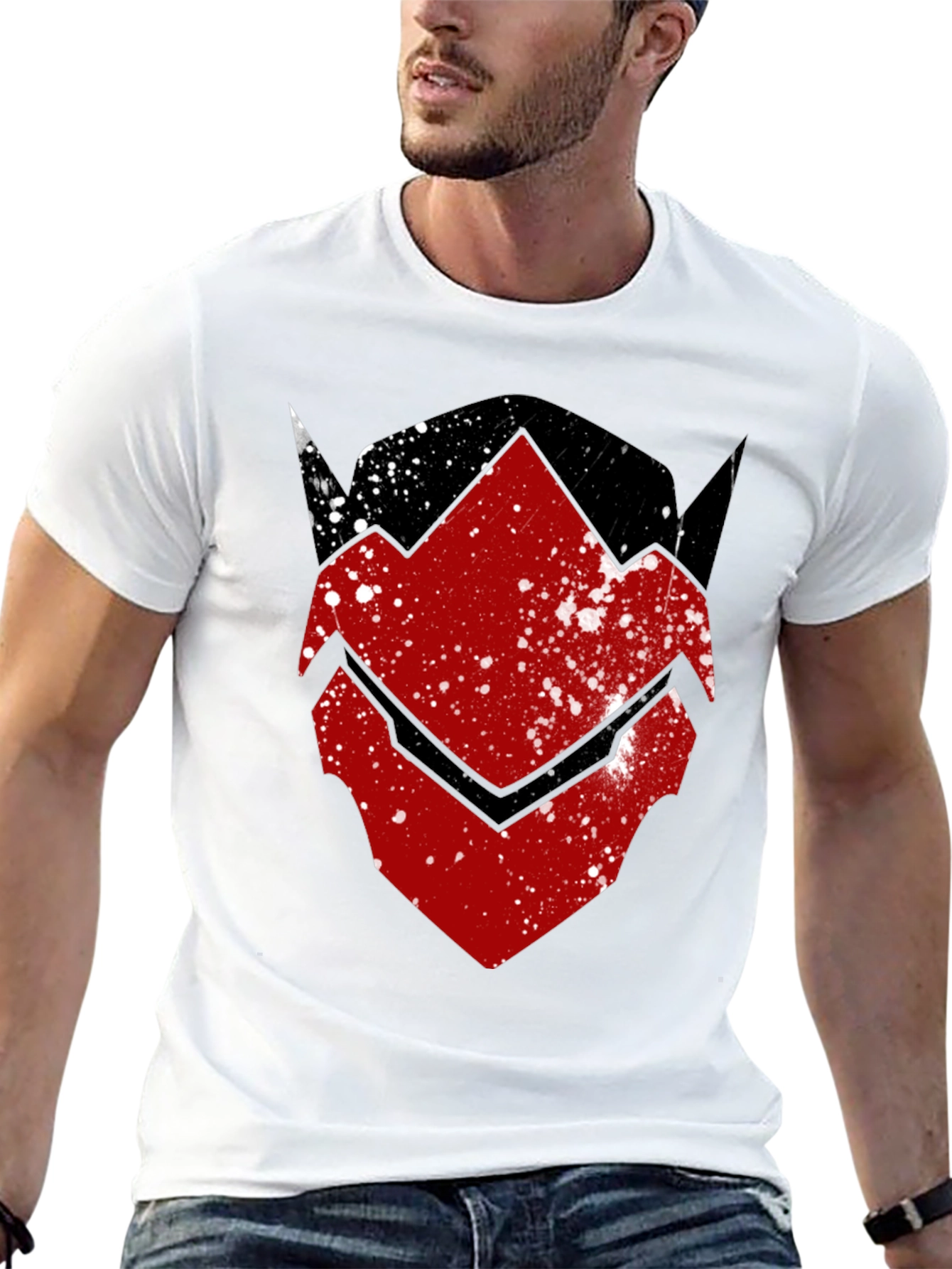 Red Hood Inspired Distressed Graphic Tee - Black