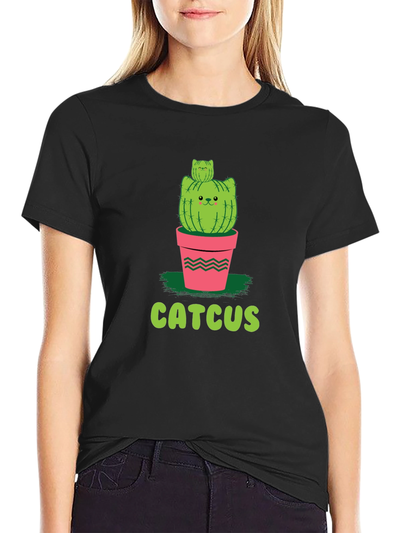 Funny Catcus T-Shirt - Unique Cat Cactus Graphic Tee
