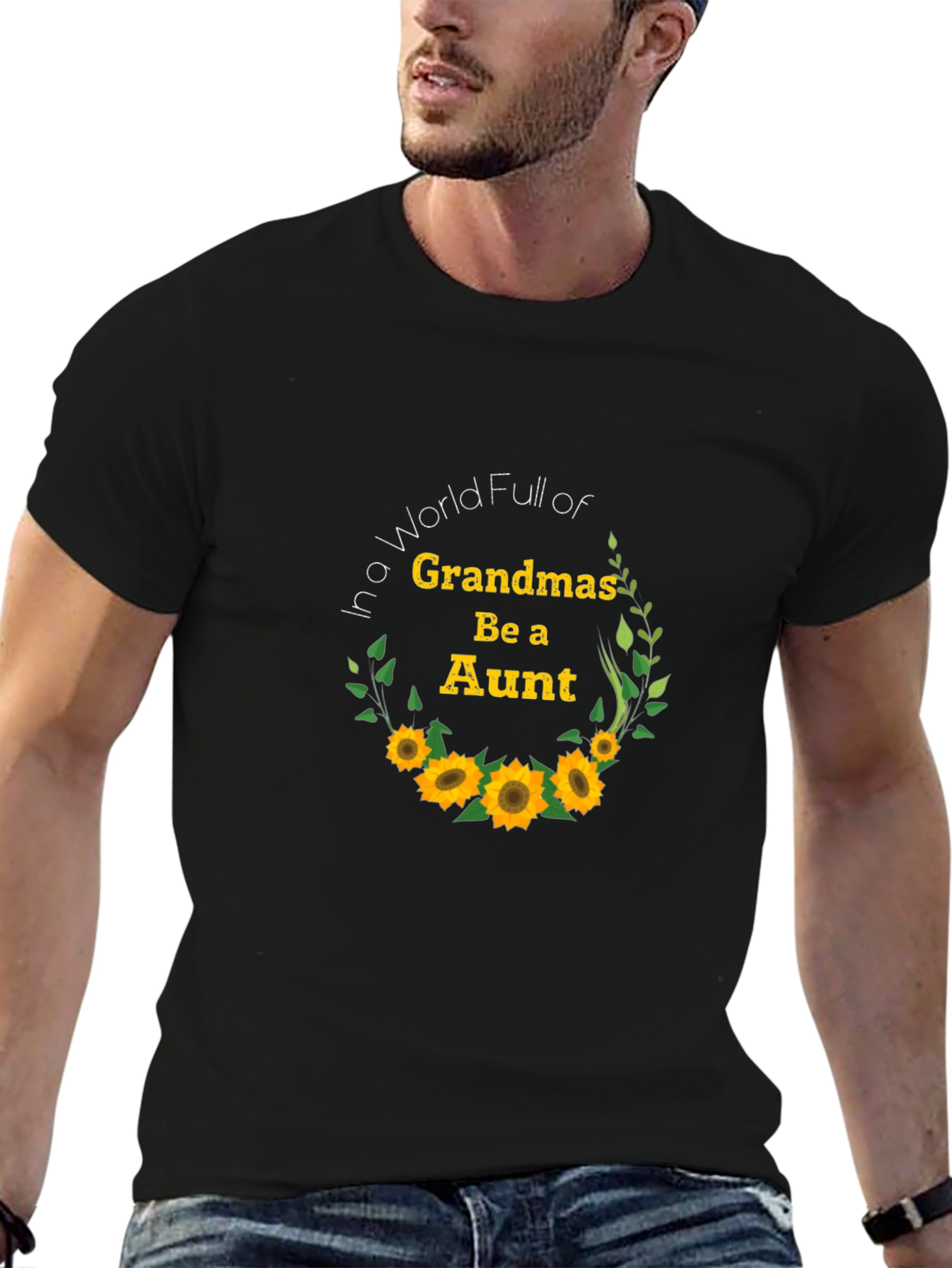 Aunt Sunflower Graphic Tee - Black