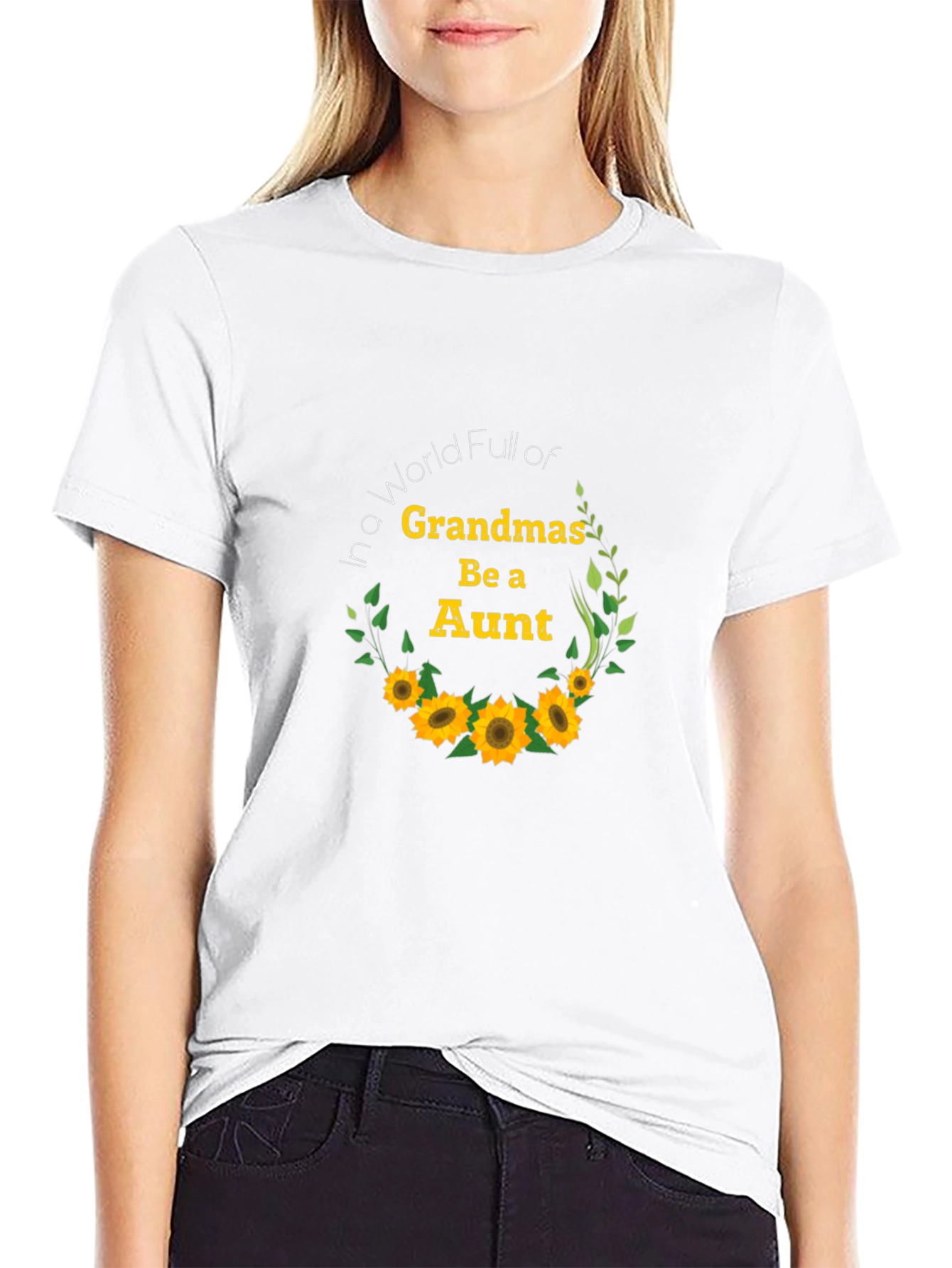 Aunt Sunflower Graphic Tee - Black