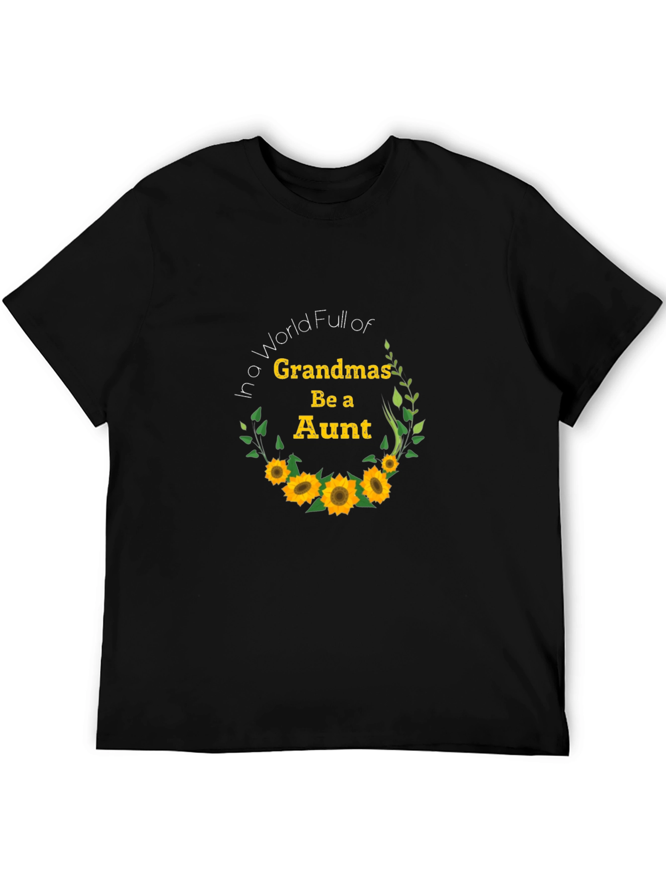Aunt Sunflower Graphic Tee - Black