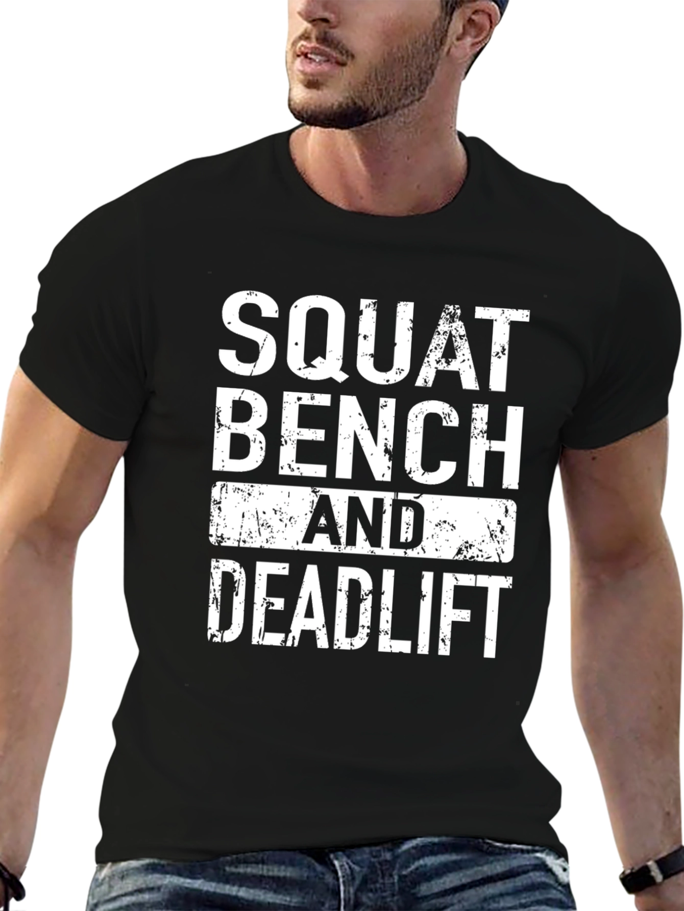 Squat Bench Deadlift Graphic Tee - Black Fitness Shirt
