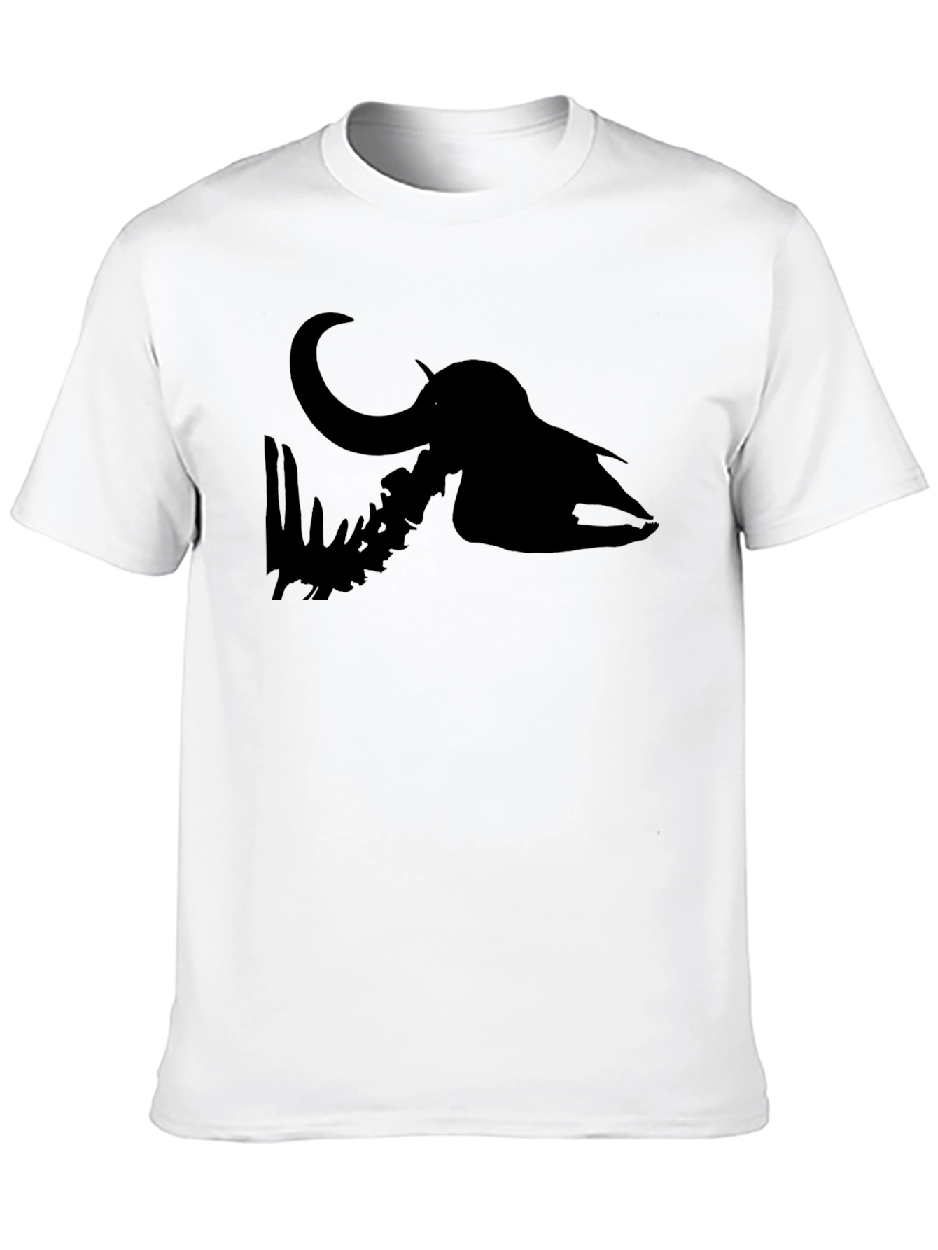 Mammoth Skull Graphic Print Black T-Shirt