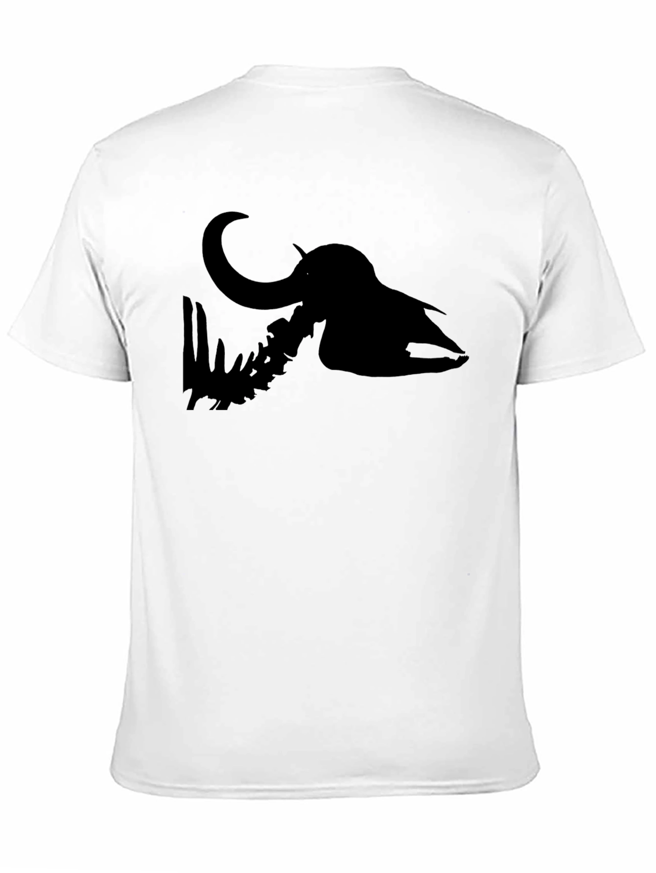 Mammoth Skull Graphic Print Black T-Shirt