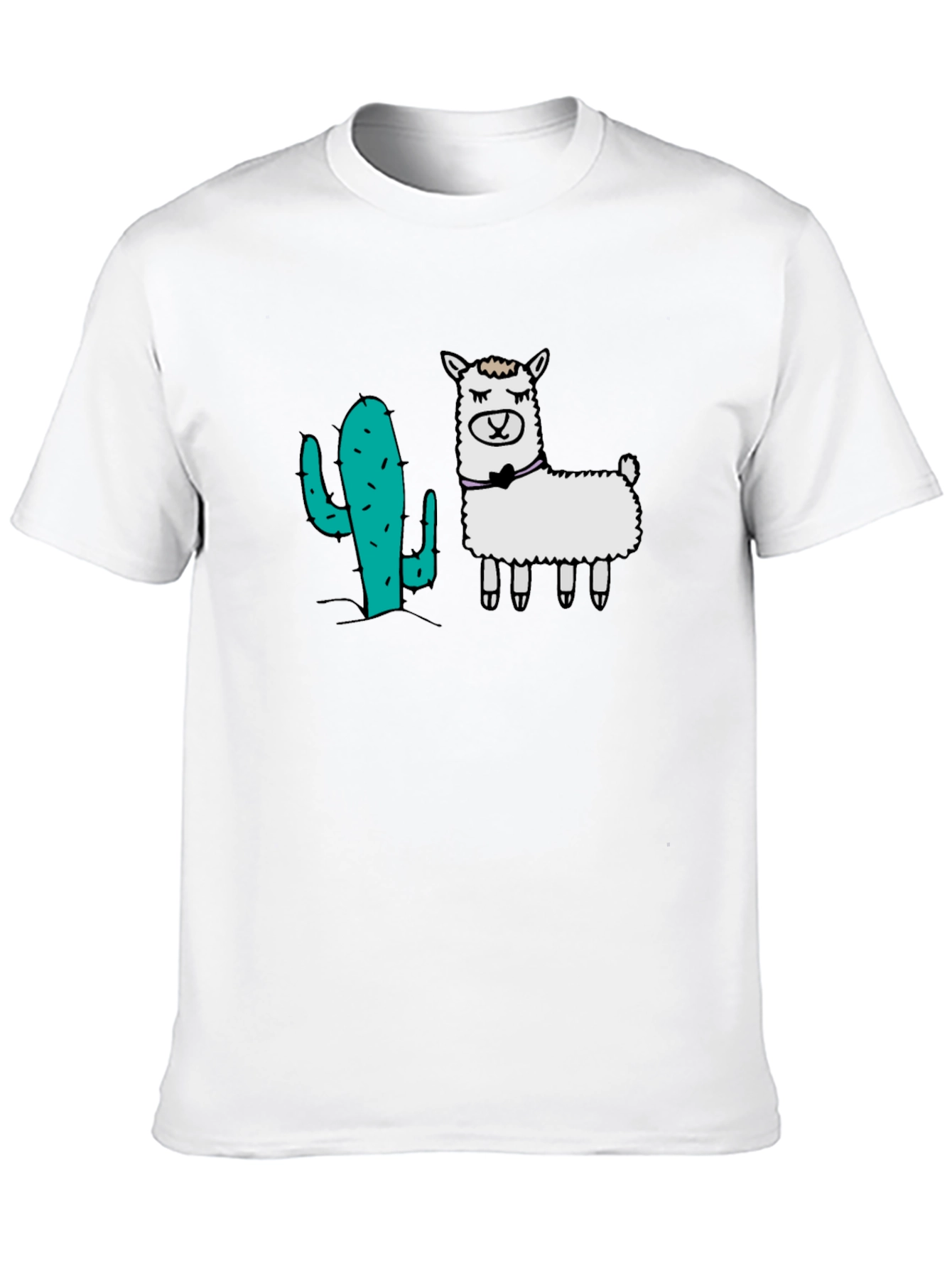 Cactus & Llama Graphic Black T-Shirt