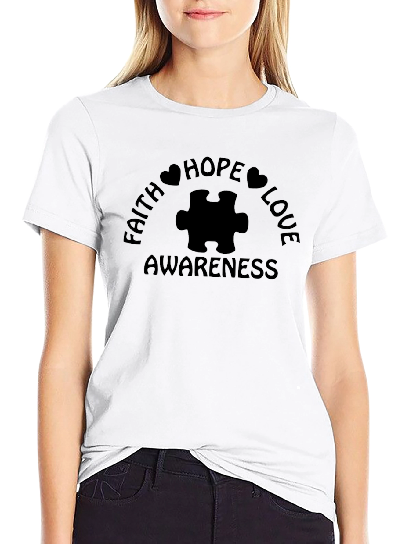 Faith Hope Love Awareness Autism T-Shirt