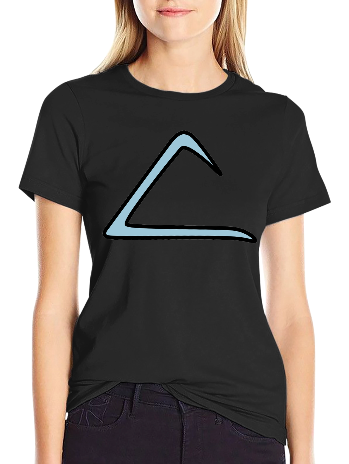 Modern Black T-Shirt with Triangle Design
