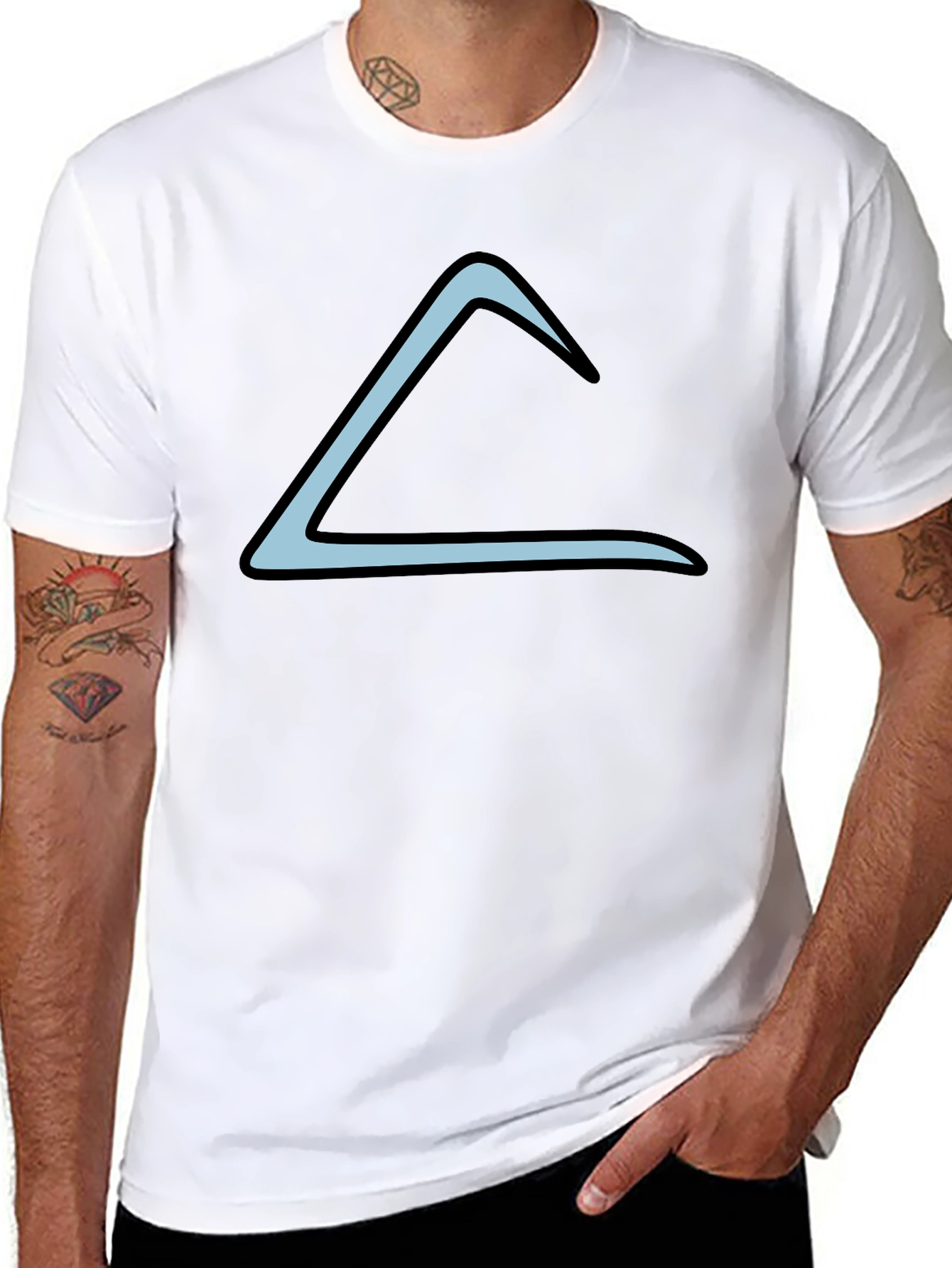 Modern Black T-Shirt with Triangle Design