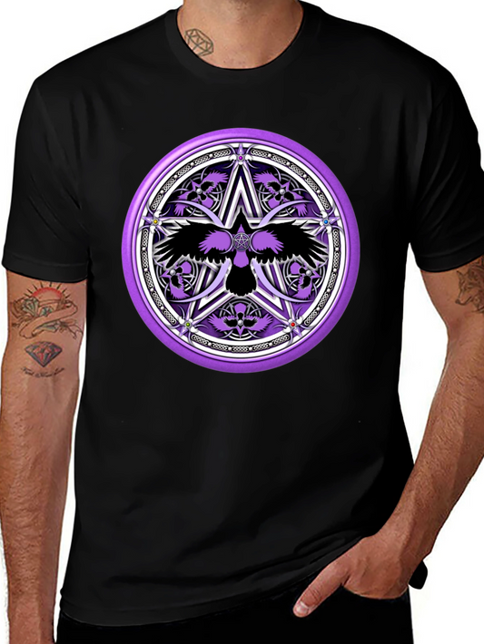 Raven Pentagram Graphic Tee - Black