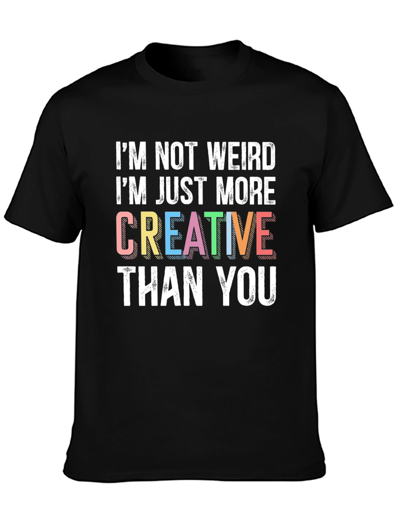 Creative Statement Graphic Tee - Black Cotton Shirt