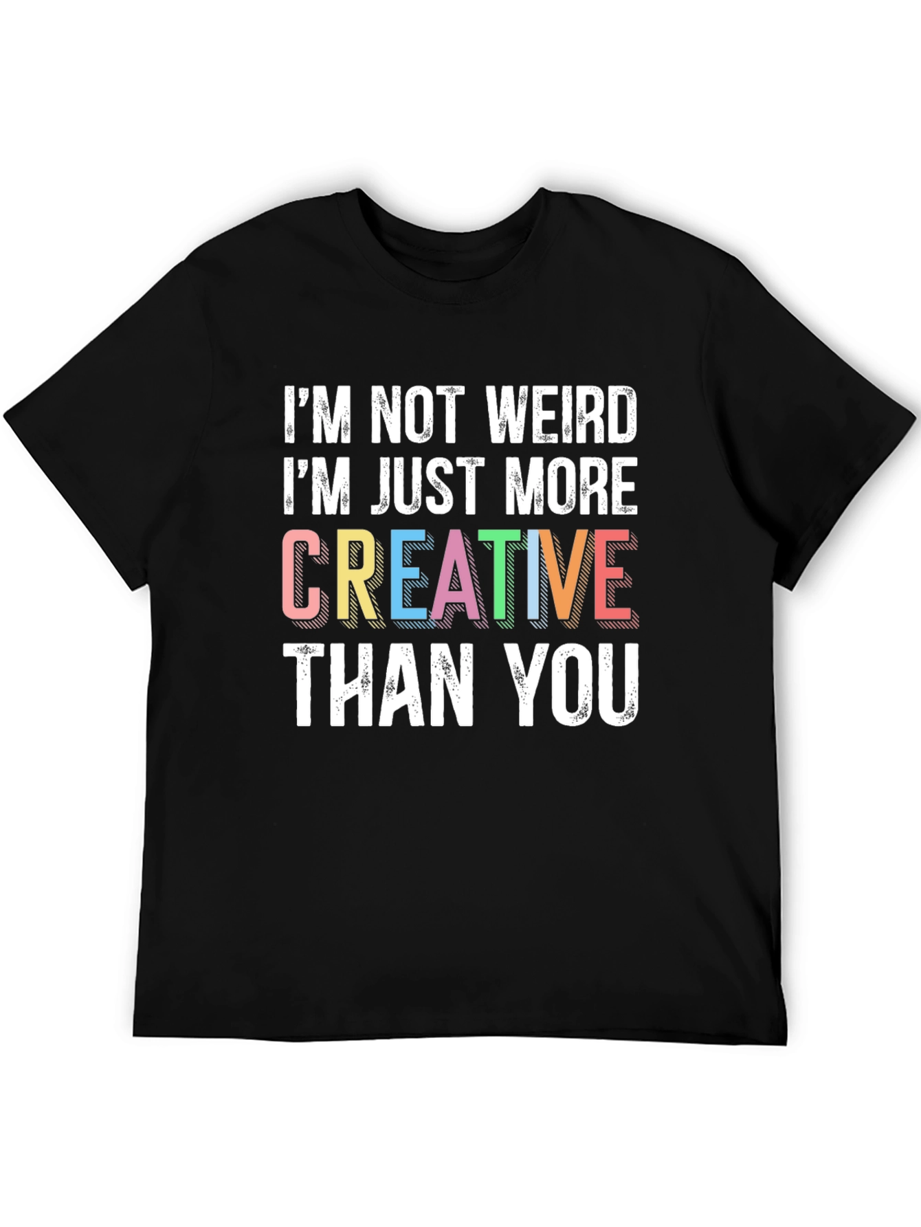 Creative Statement Graphic Tee - Black Cotton Shirt