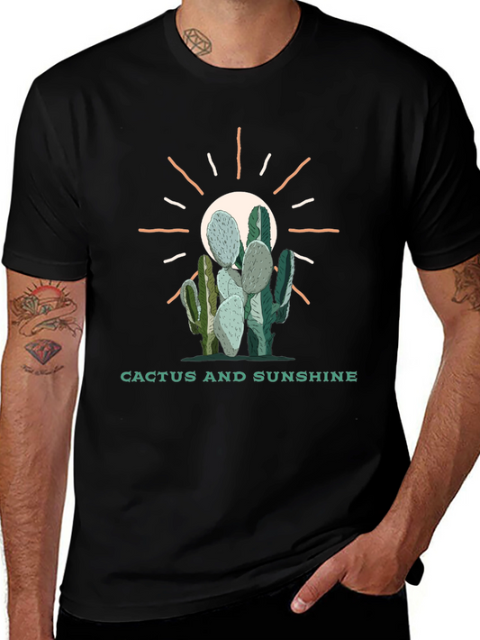Cactus and Sunshine Black Graphic Tee