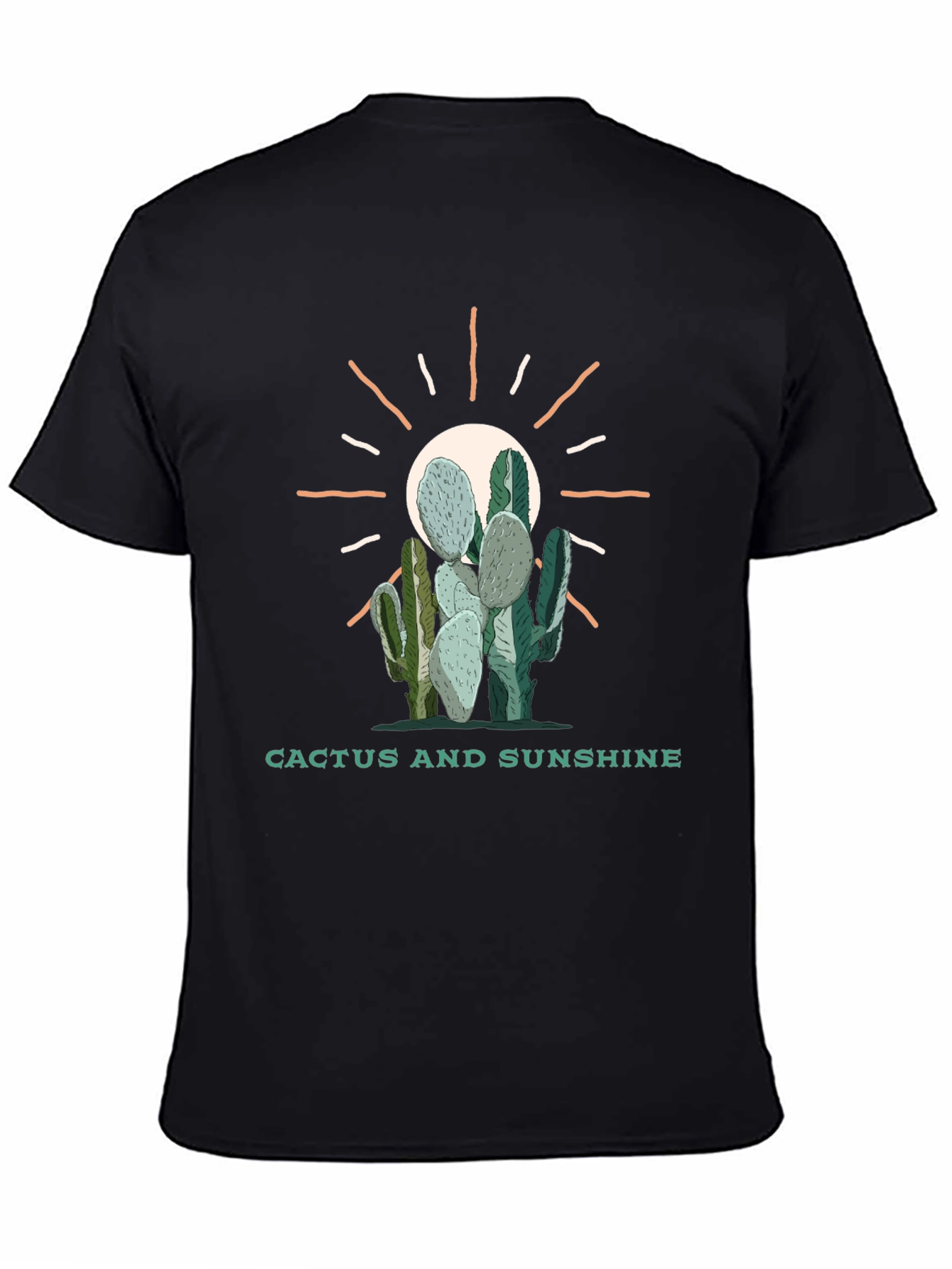 Cactus and Sunshine Black Graphic Tee