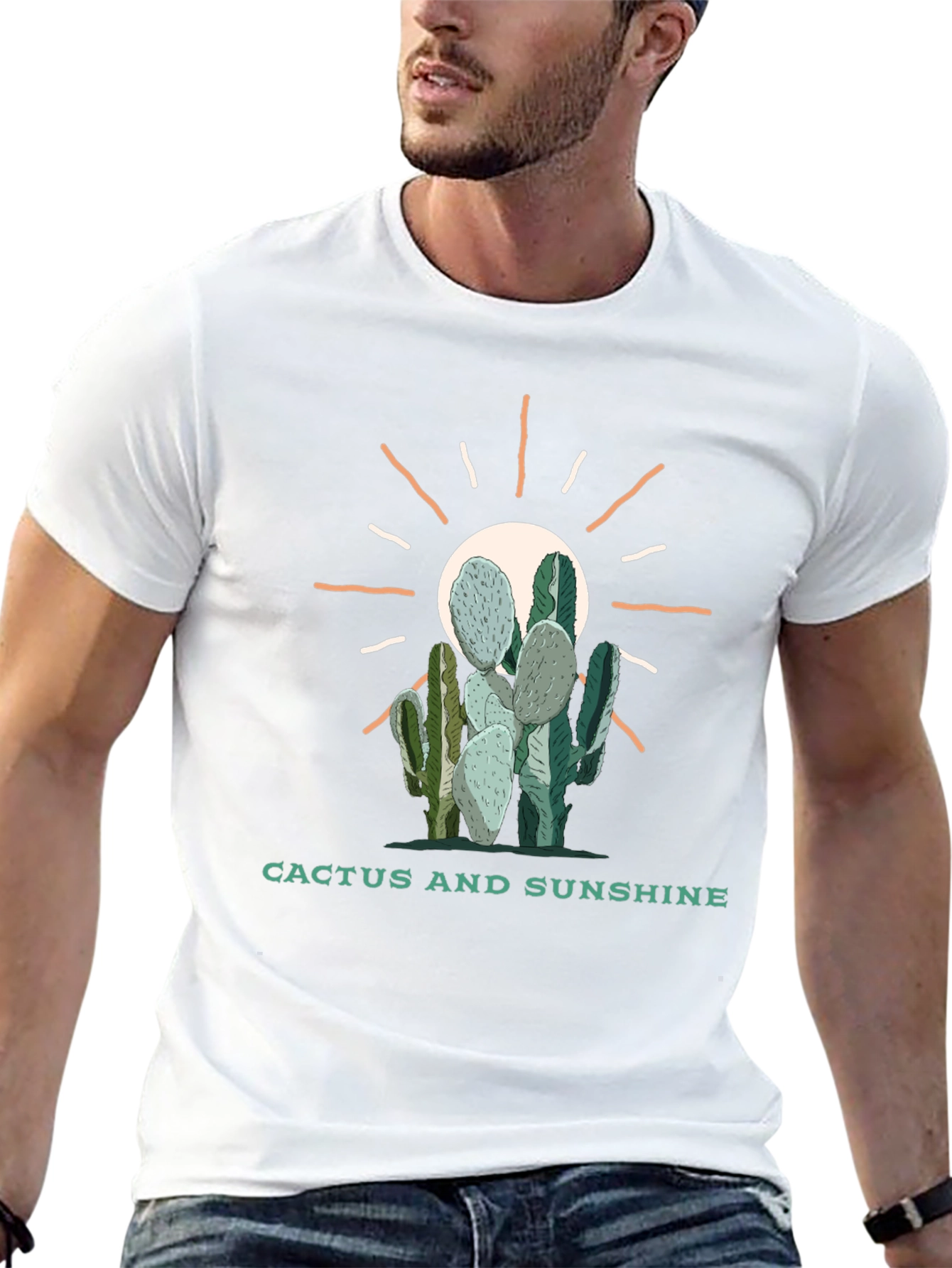 Cactus and Sunshine Black Graphic Tee
