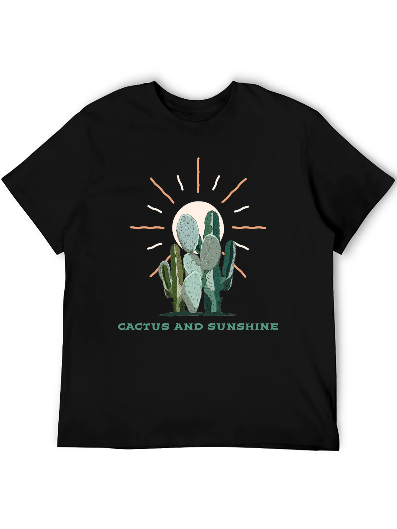 Cactus and Sunshine Black Graphic Tee