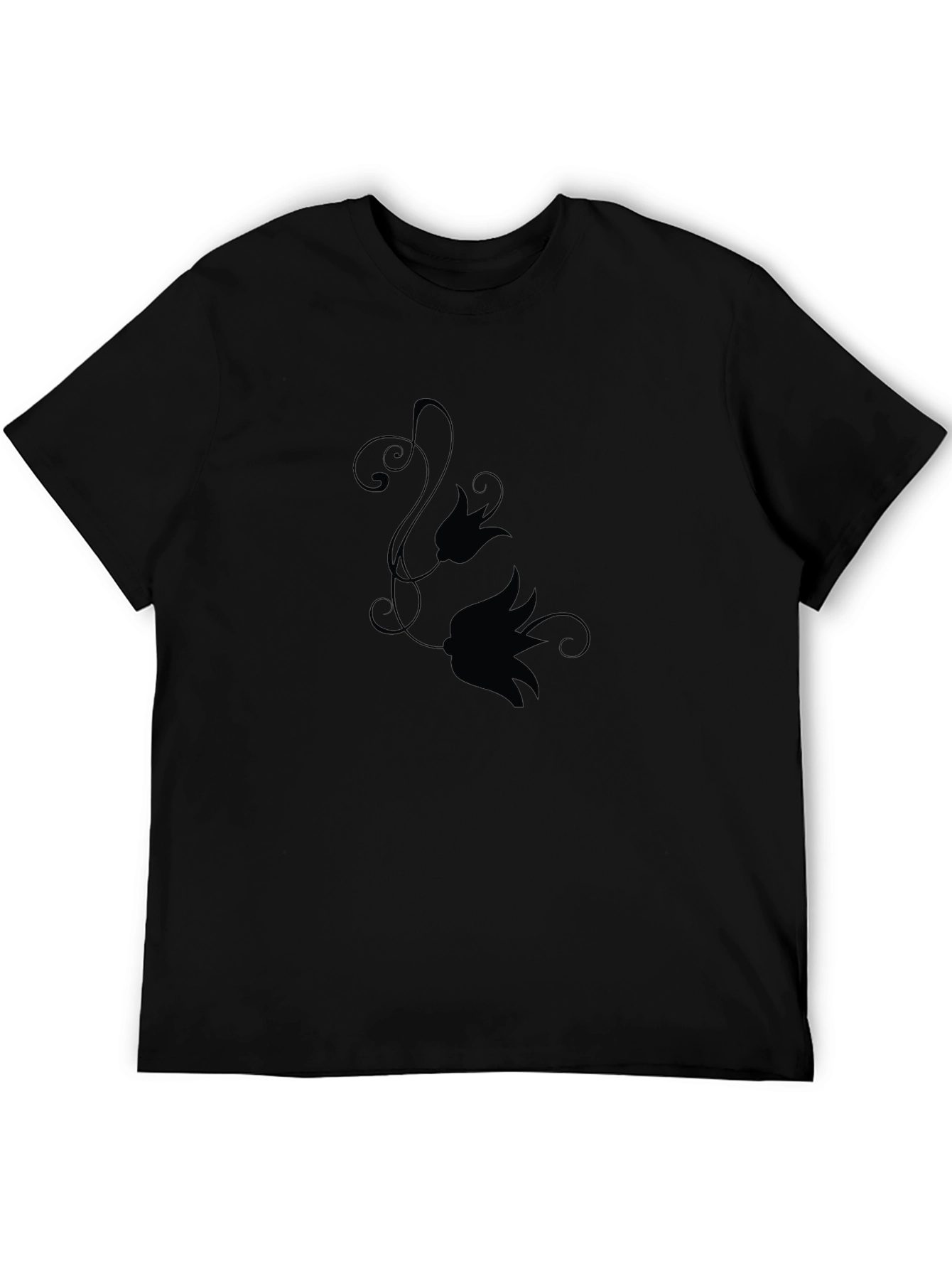 Elegant Black Floral Graphic T-Shirt