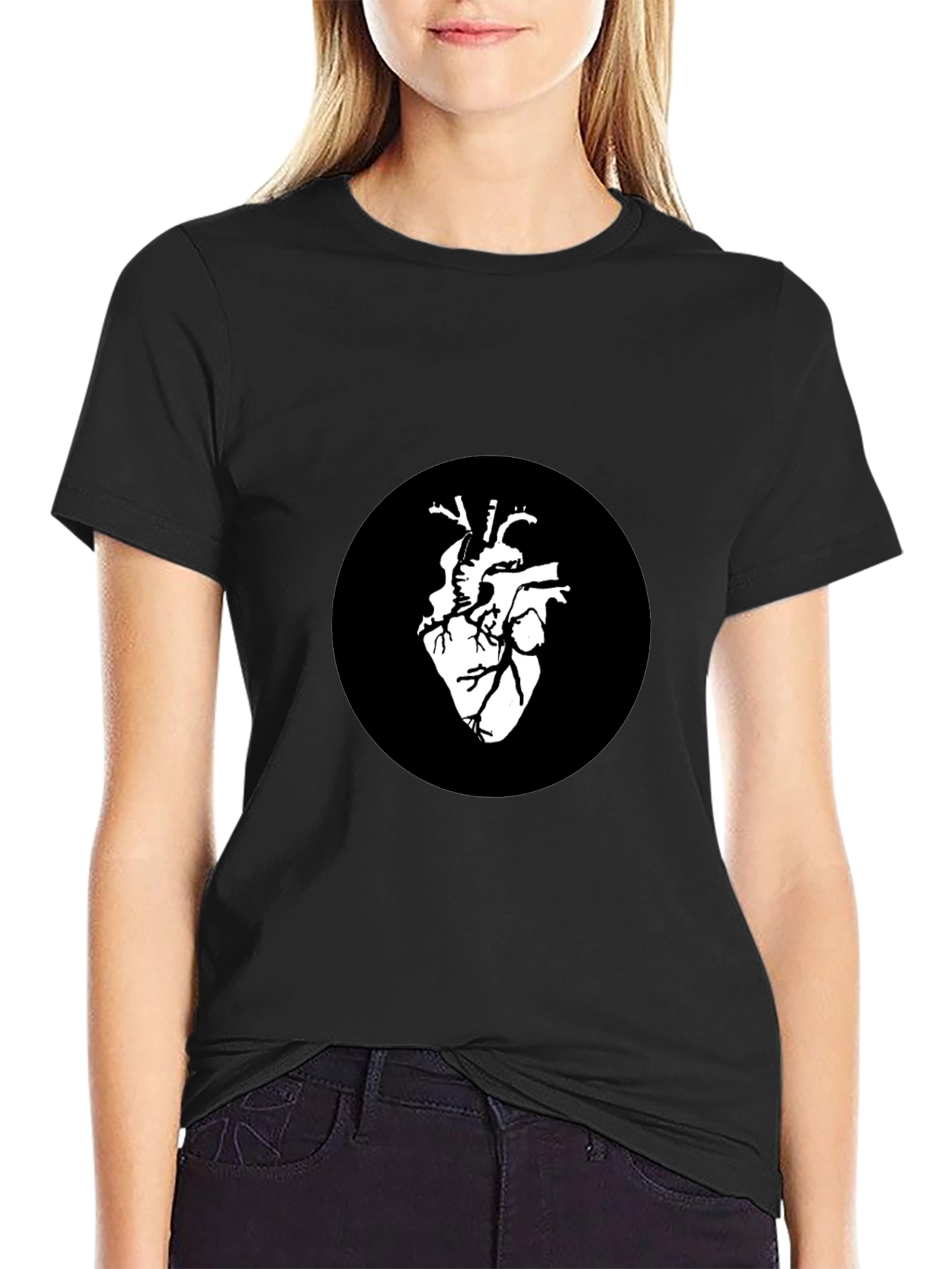 Anatomical Heart Graphic Black T-Shirt