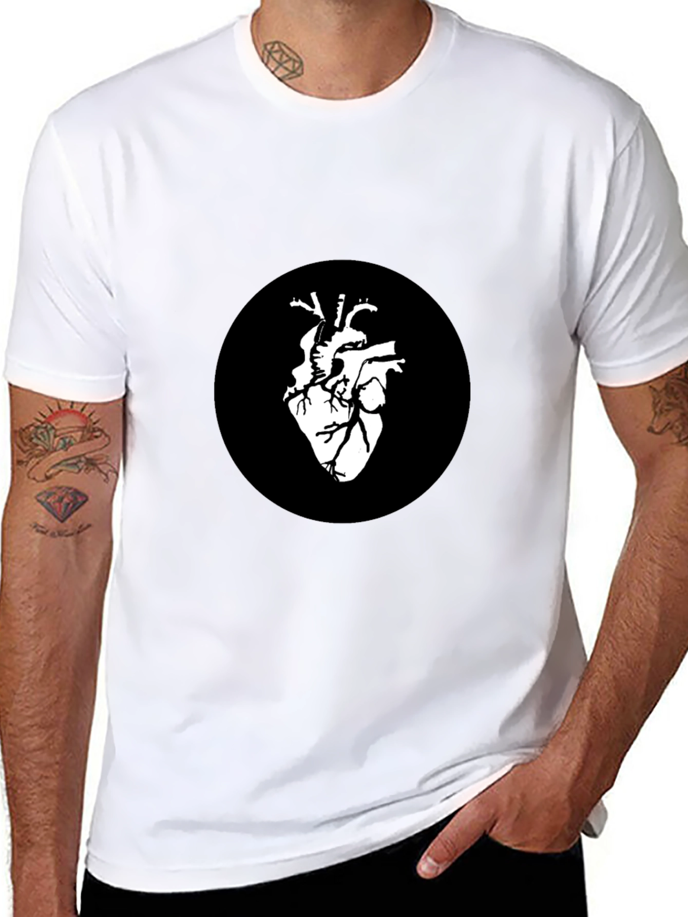 Anatomical Heart Graphic Black T-Shirt