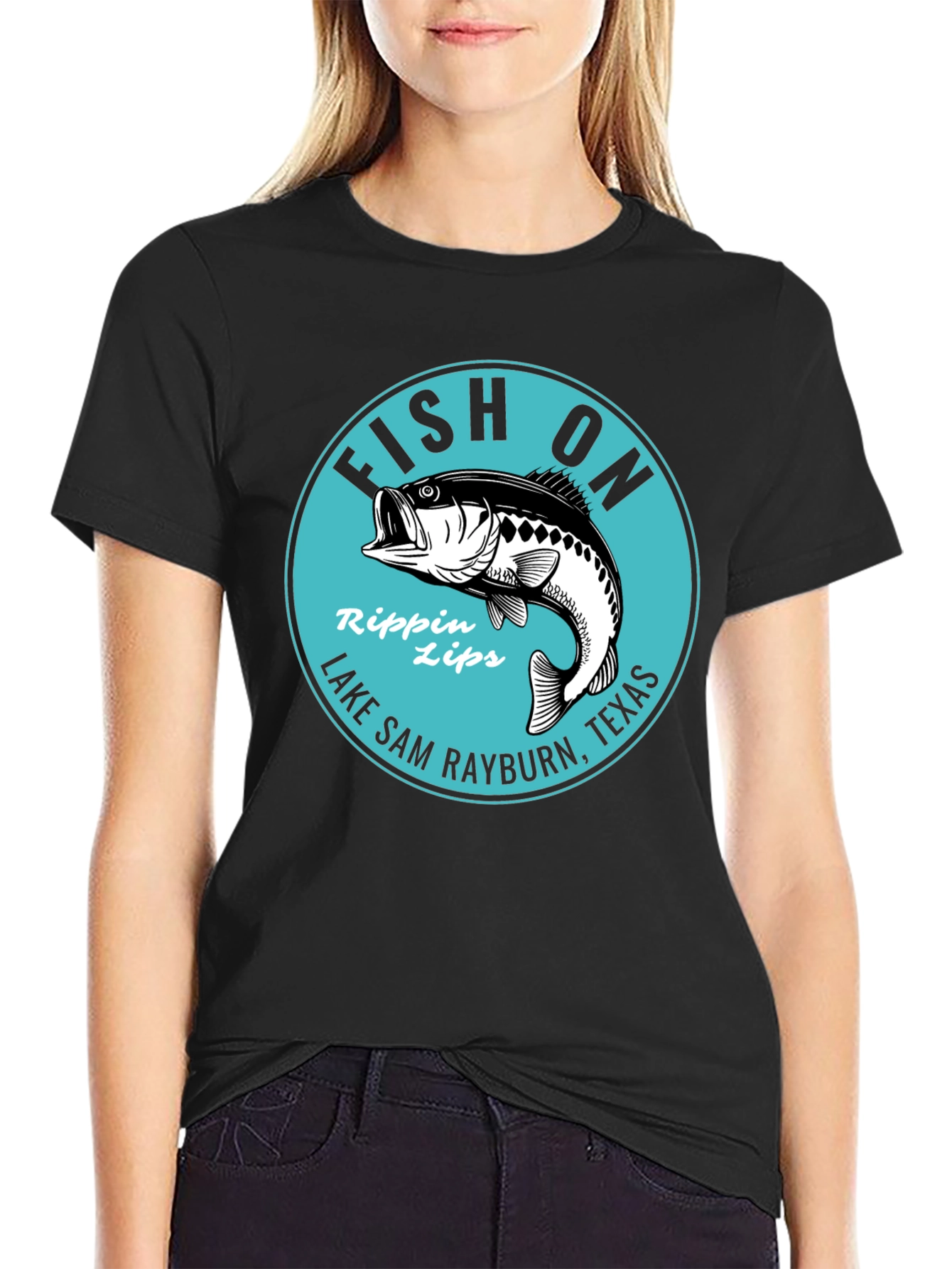 Fish On Rippin Lips Bass Fishing Graphic T-Shirt