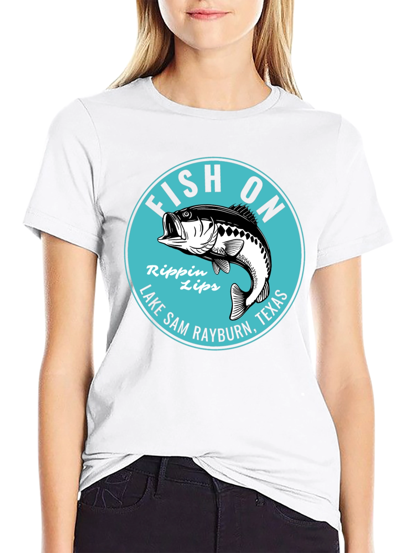 Fish On Rippin Lips Bass Fishing Graphic T-Shirt