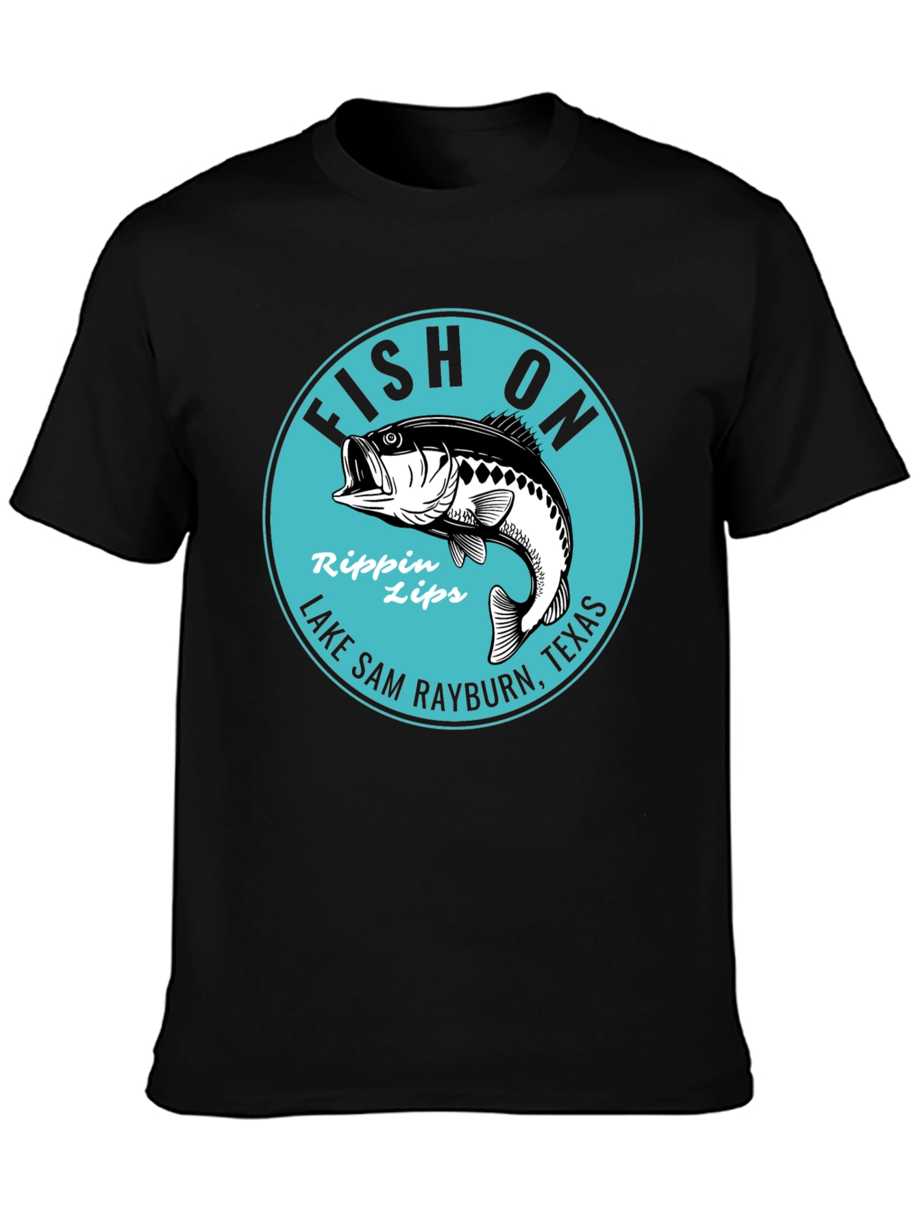 Fish On Rippin Lips Bass Fishing Graphic T-Shirt