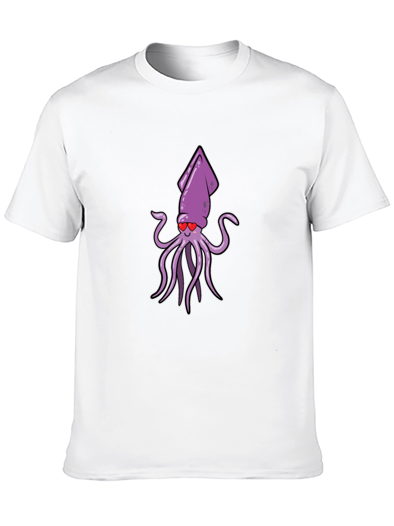 Cute Squid Love Cartoon Graphic T-Shirt