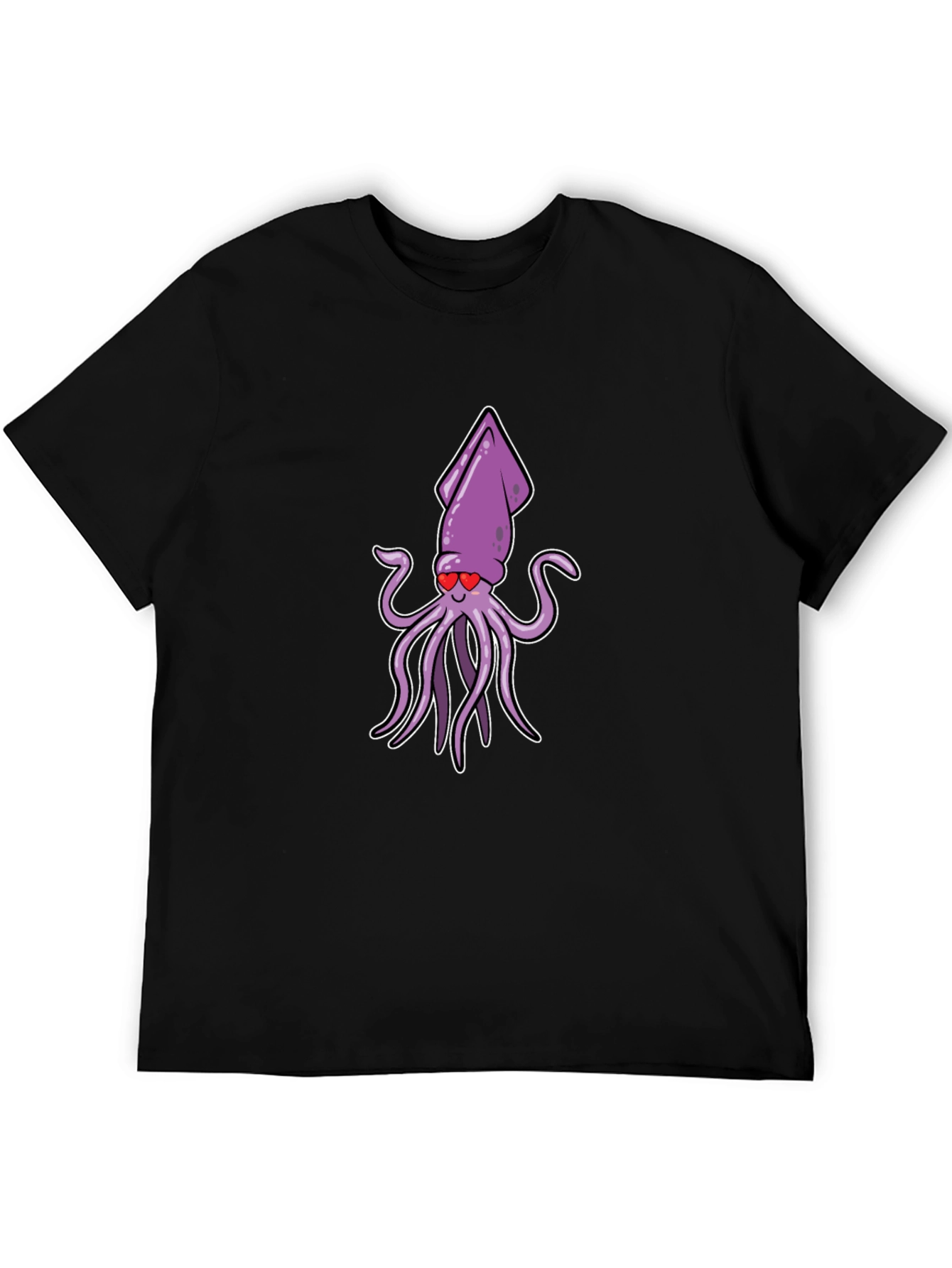 Cute Squid Love Cartoon Graphic T-Shirt