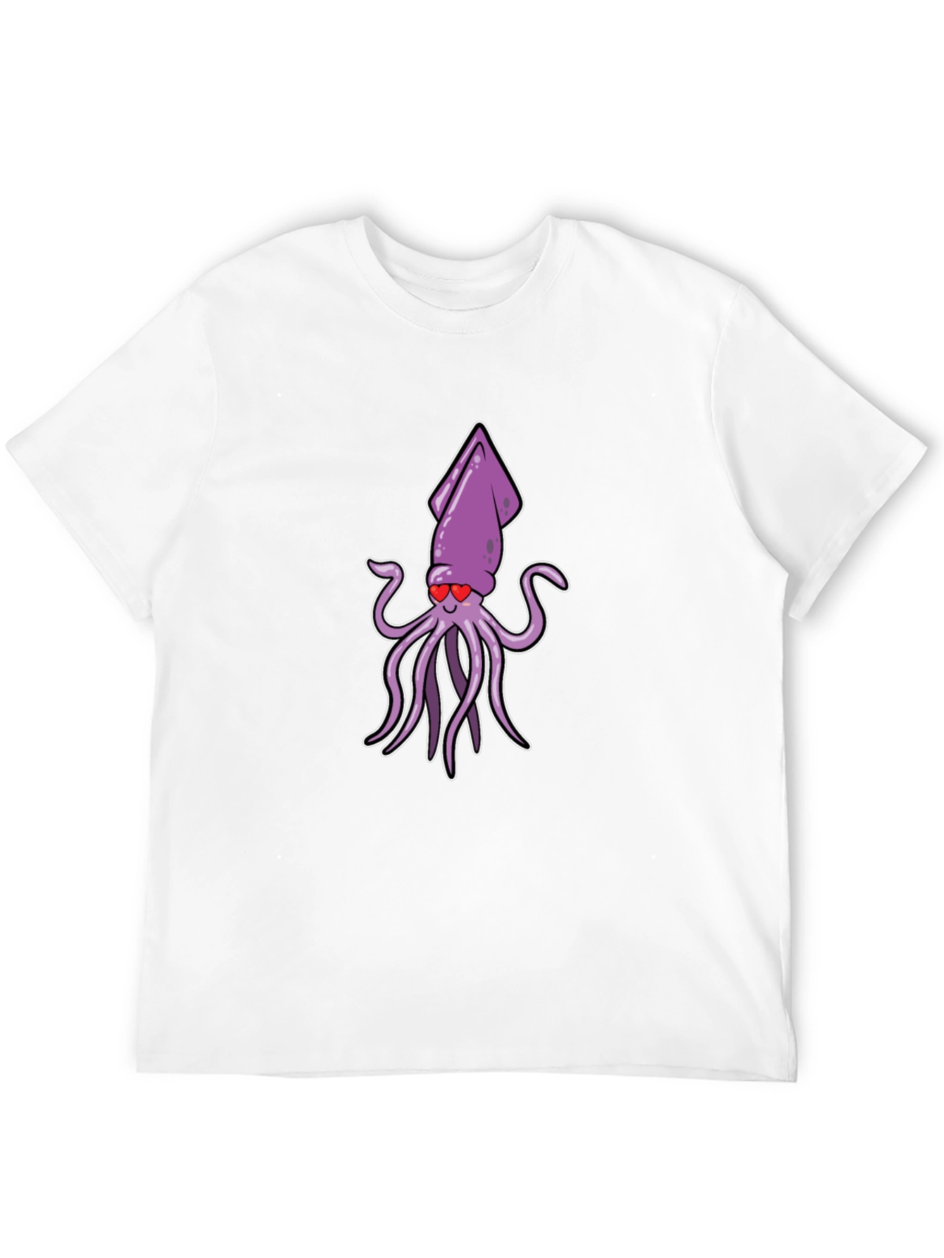 Cute Squid Love Cartoon Graphic T-Shirt