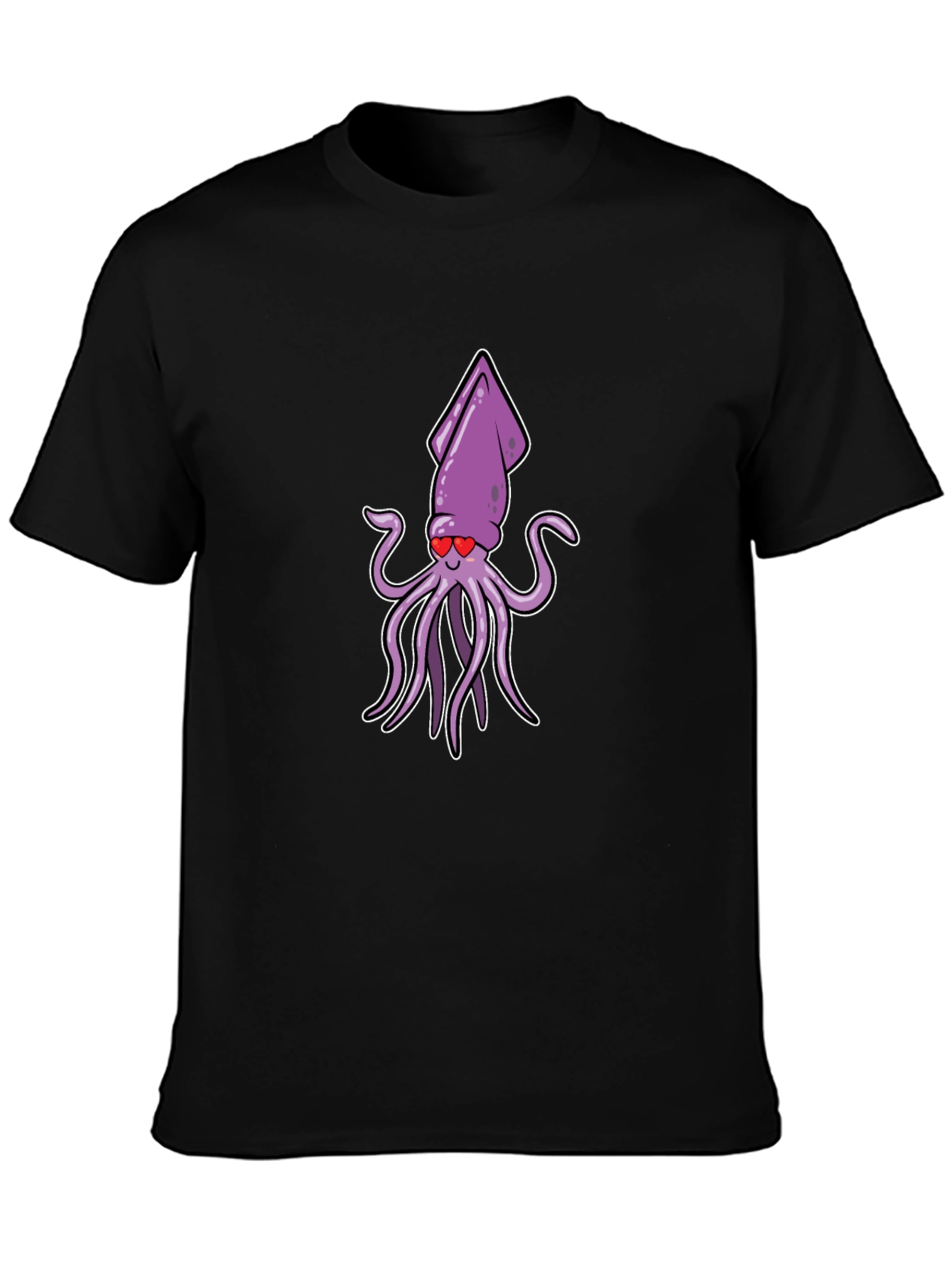 Cute Squid Love Cartoon Graphic T-Shirt