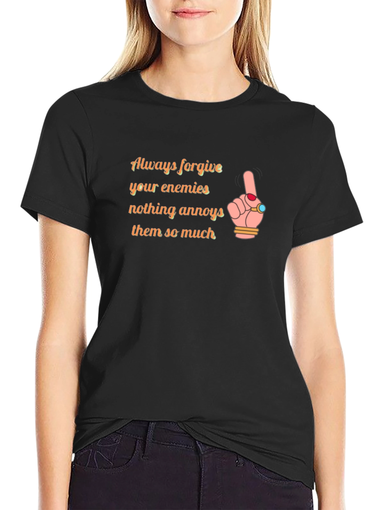 Forgive Enemies Black Graphic Tee