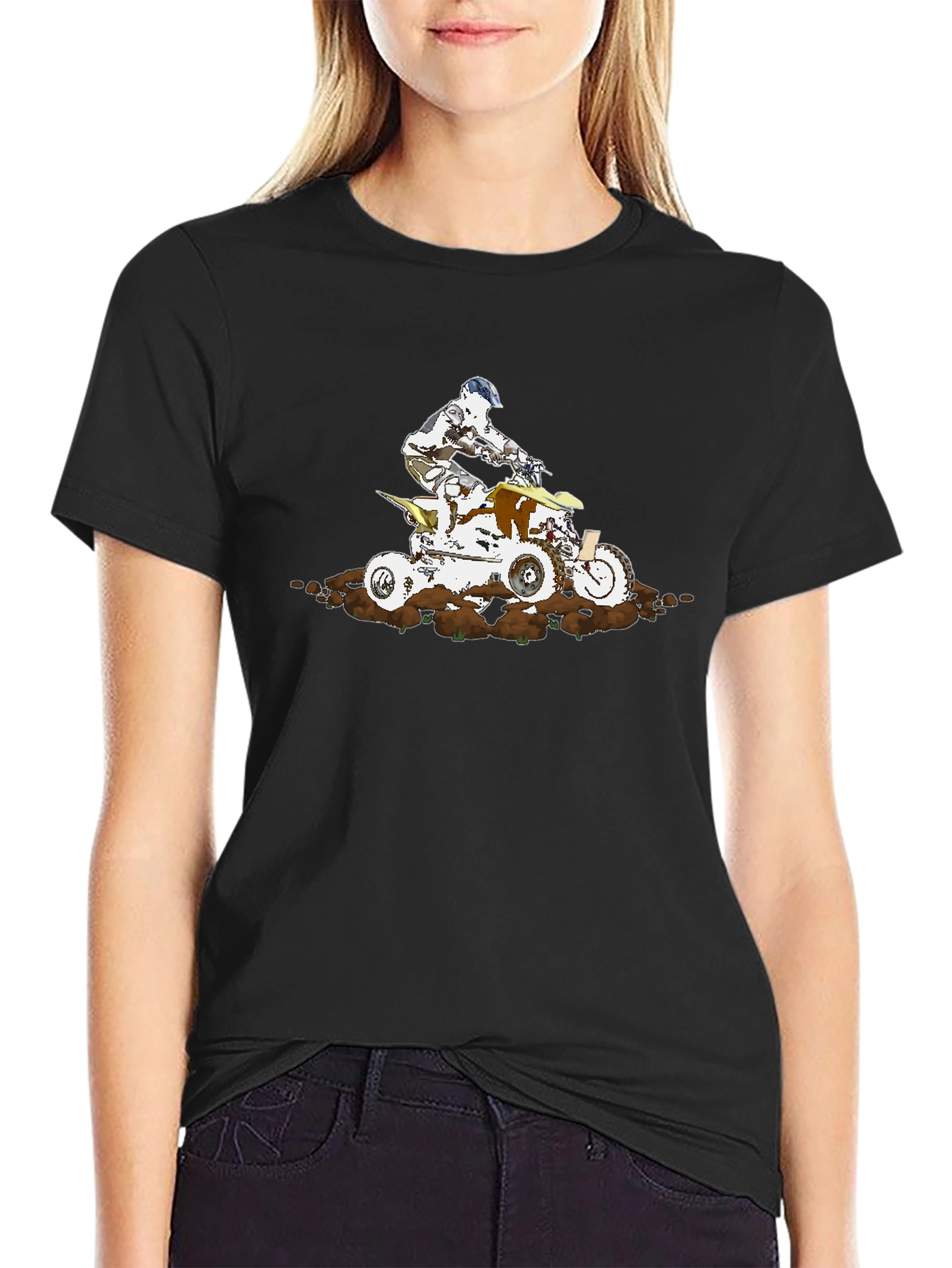 ATV Rider Graphic T-Shirt - Black