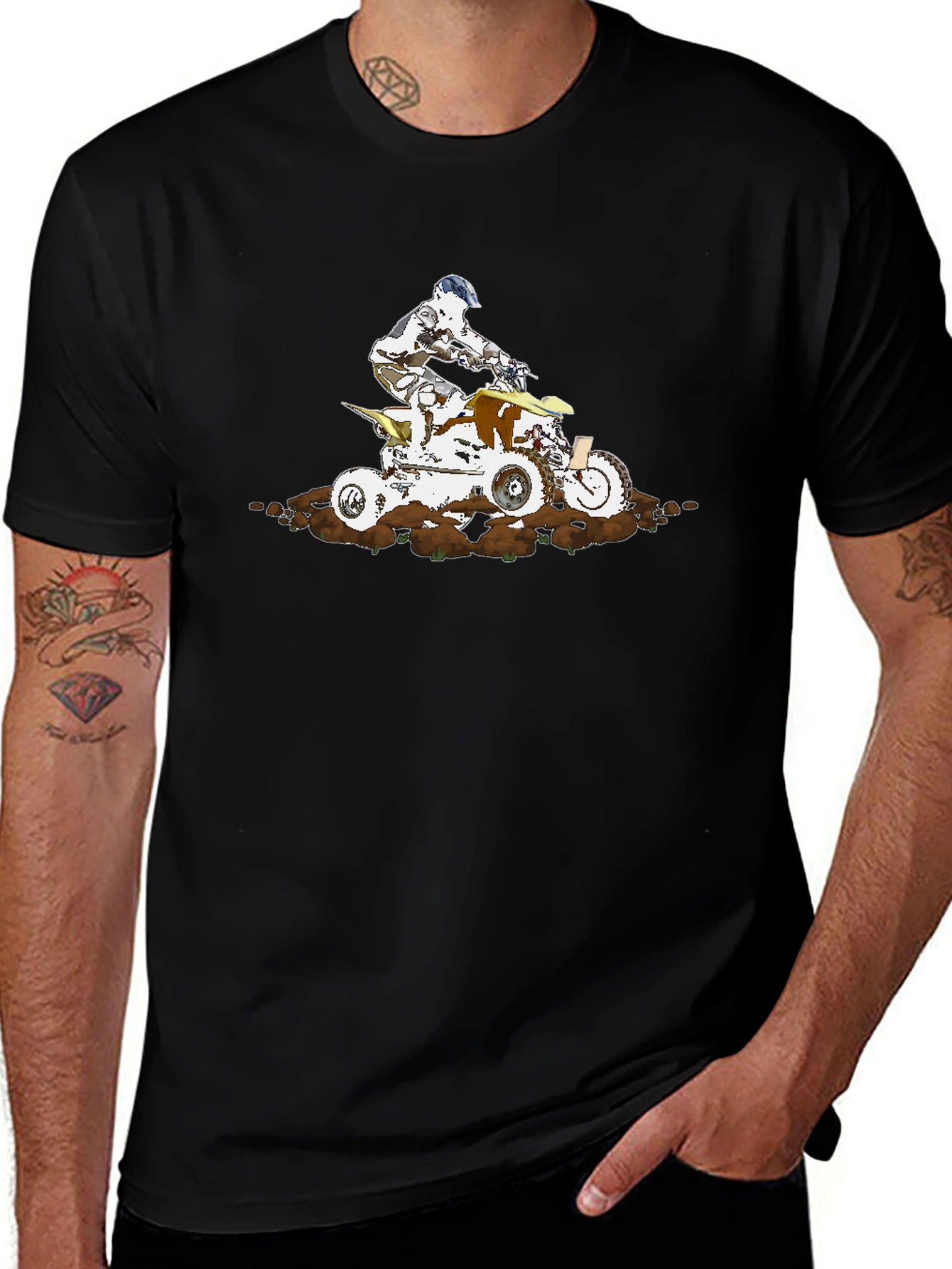 ATV Rider Graphic T-Shirt - Black