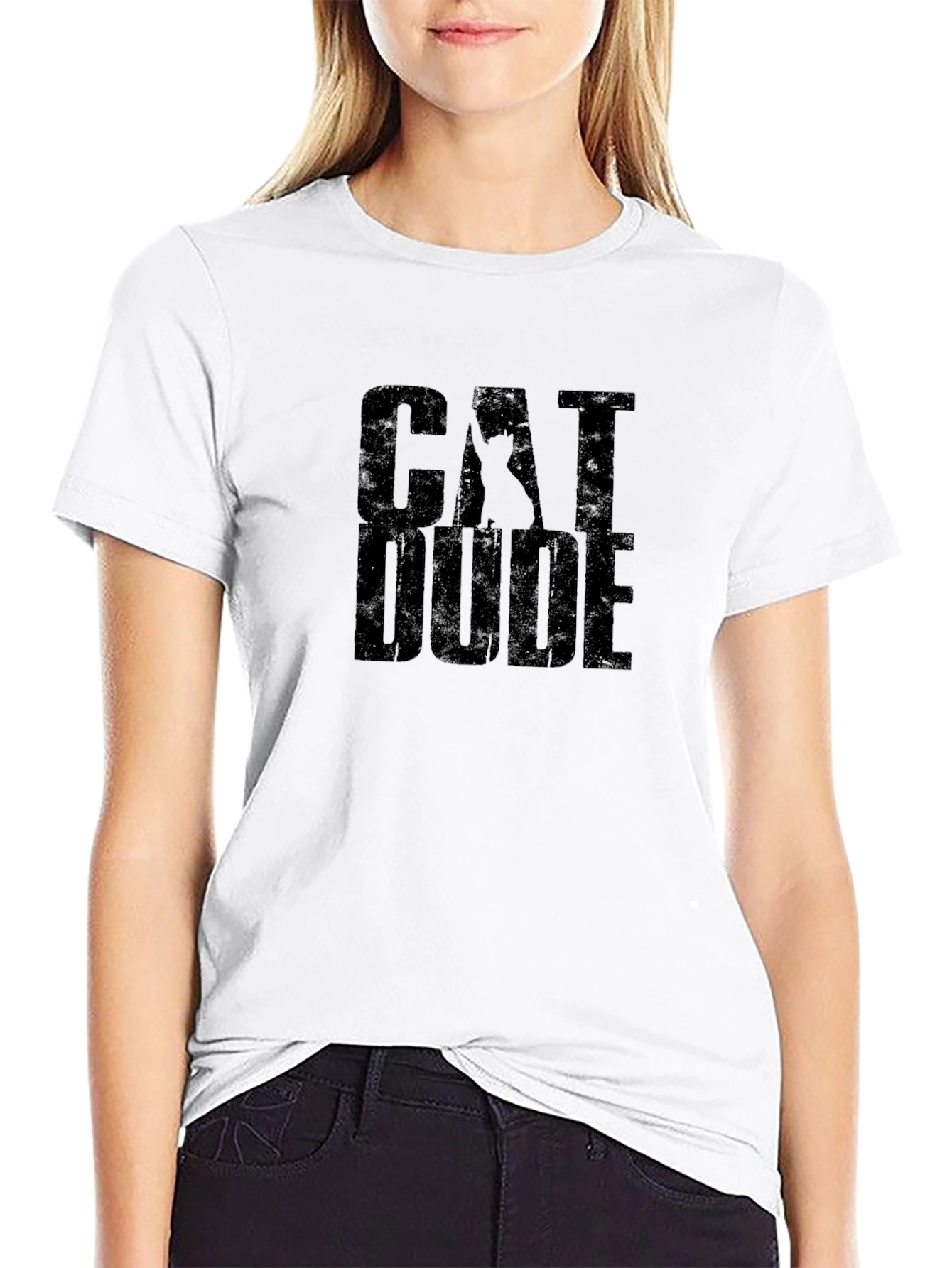Cat Dude Black Graphic T-Shirt