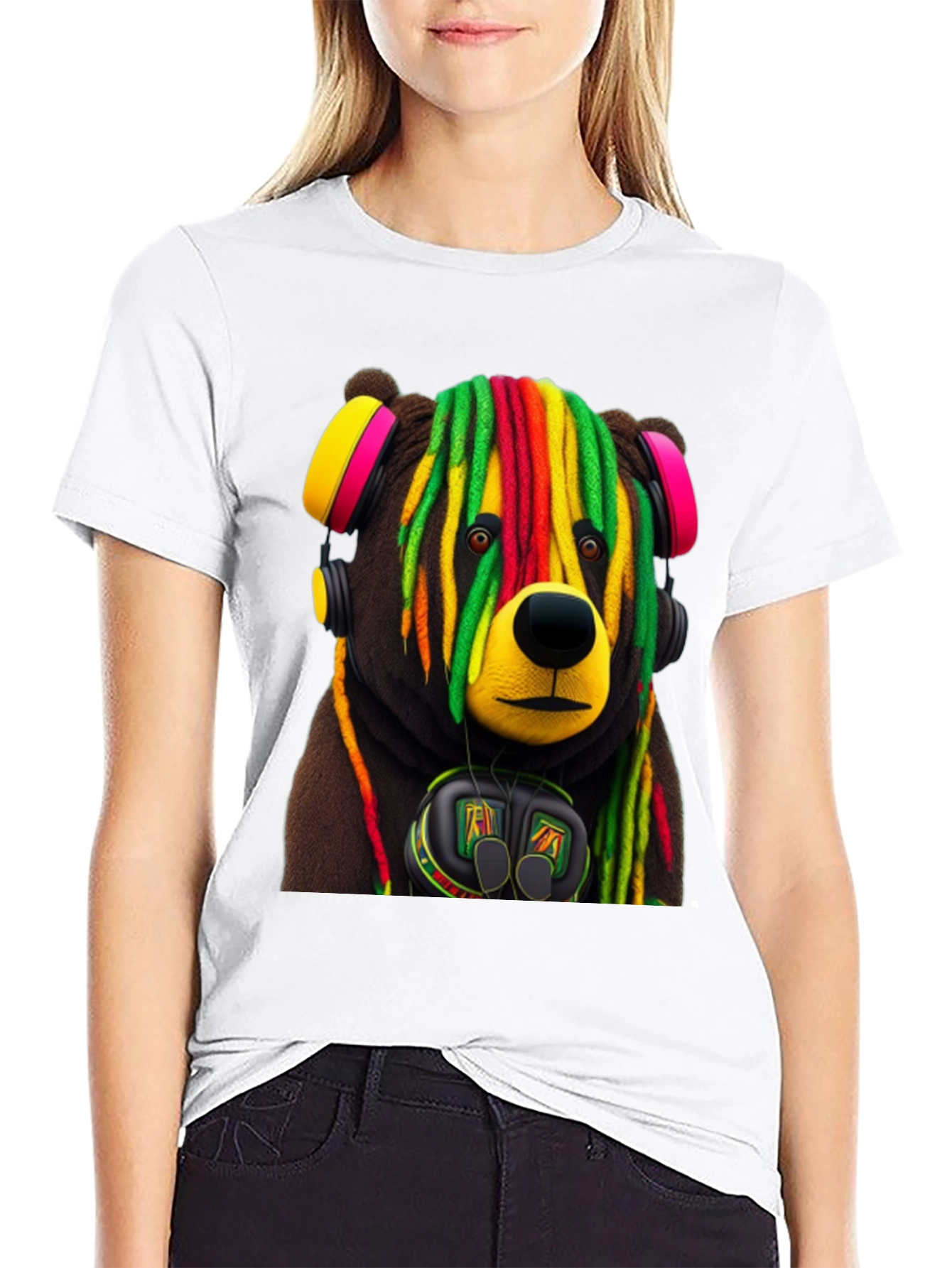 Rasta Bear Graphic Tee - Cool Streetwear