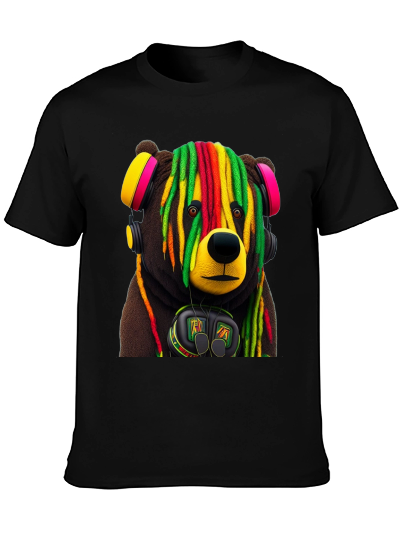Rasta Bear Graphic Tee - Cool Streetwear