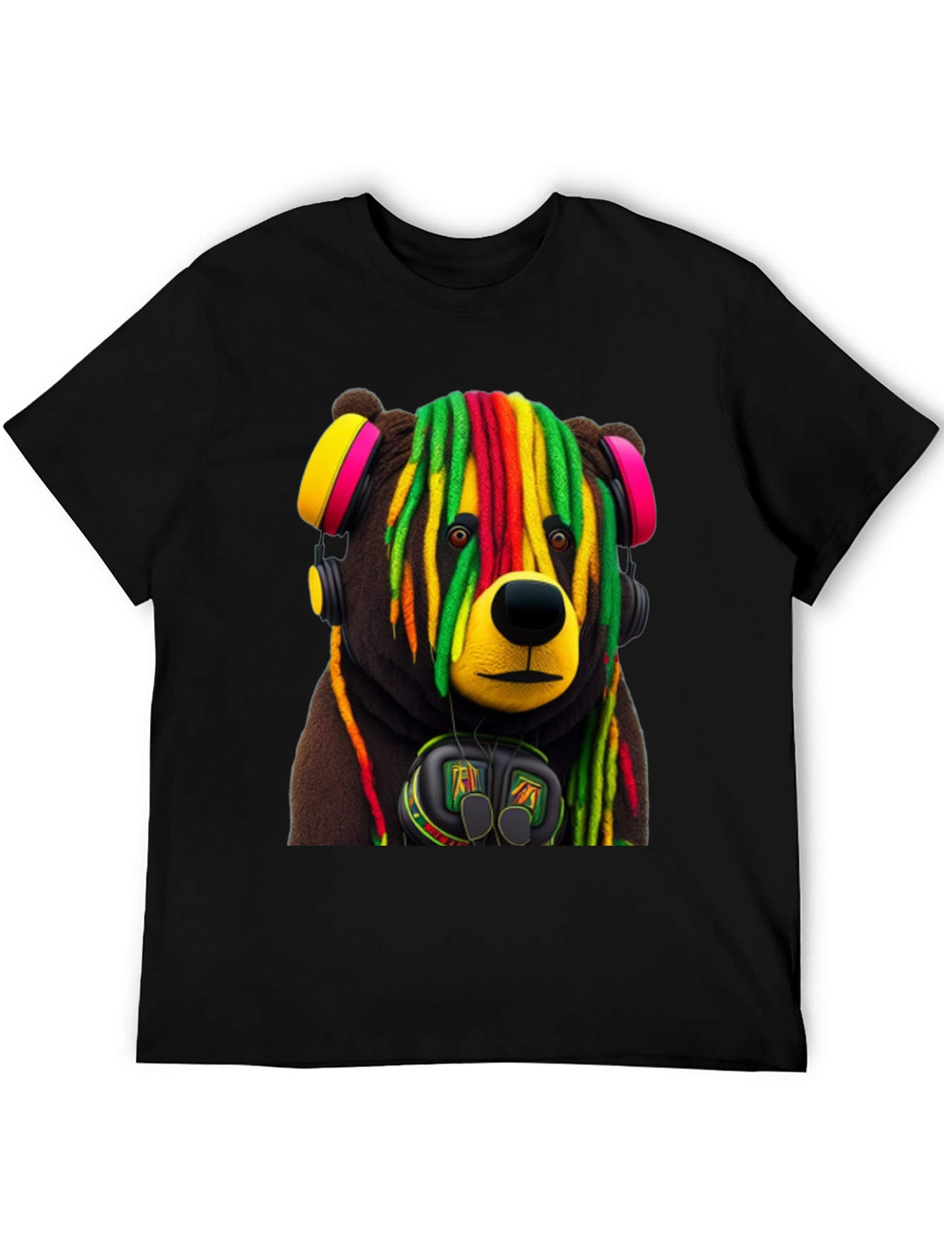 Rasta Bear Graphic Tee - Cool Streetwear