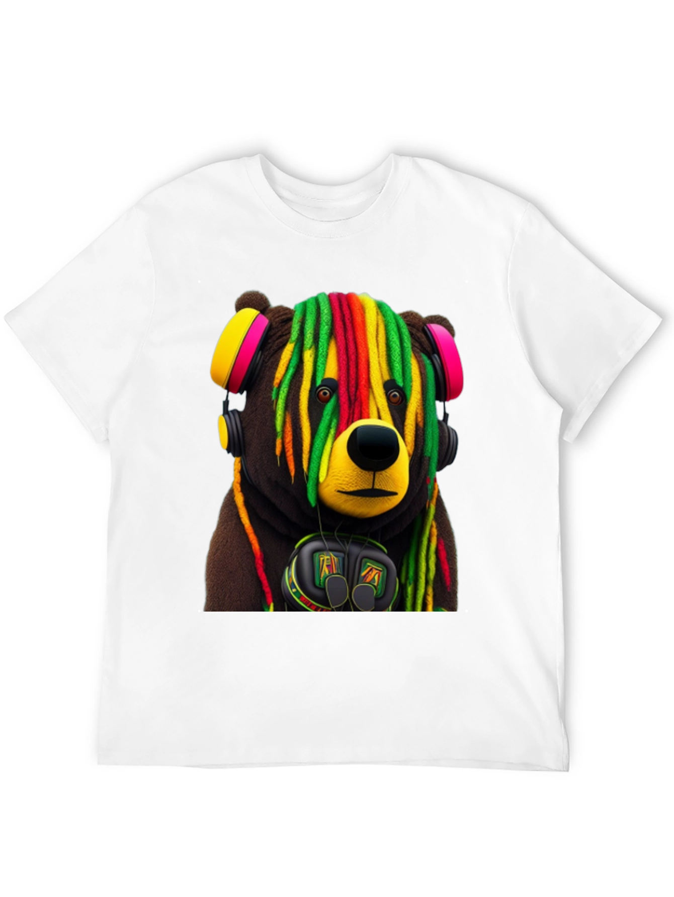 Rasta Bear Graphic Tee - Cool Streetwear