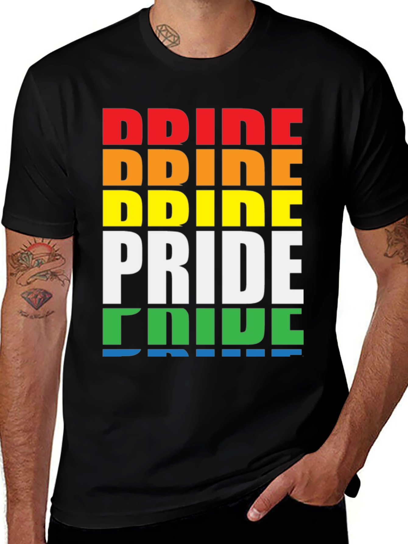 Pride Rainbow T-Shirt LGBT Gay Pride Month Tee
