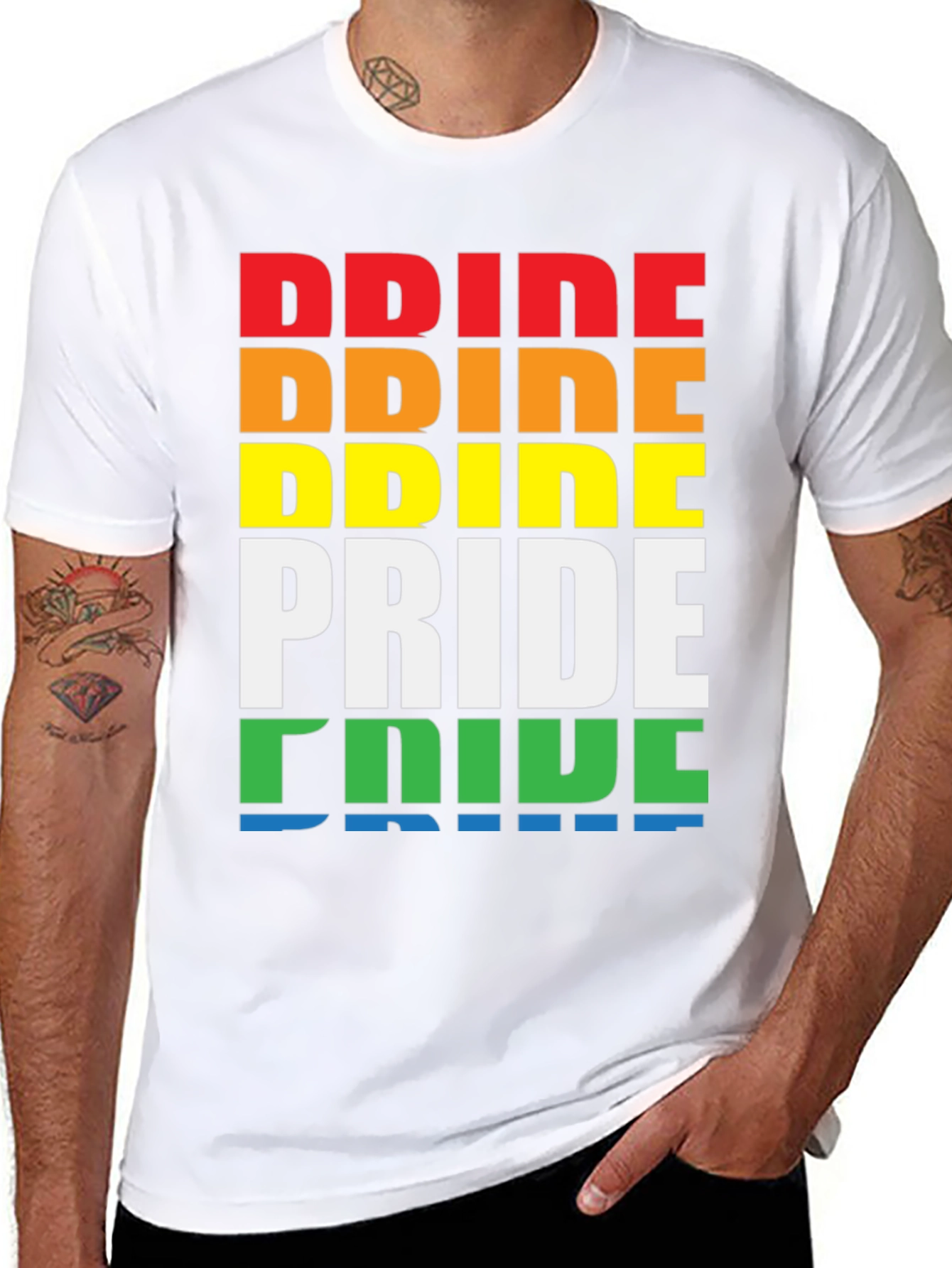 Pride Rainbow T-Shirt LGBT Gay Pride Month Tee