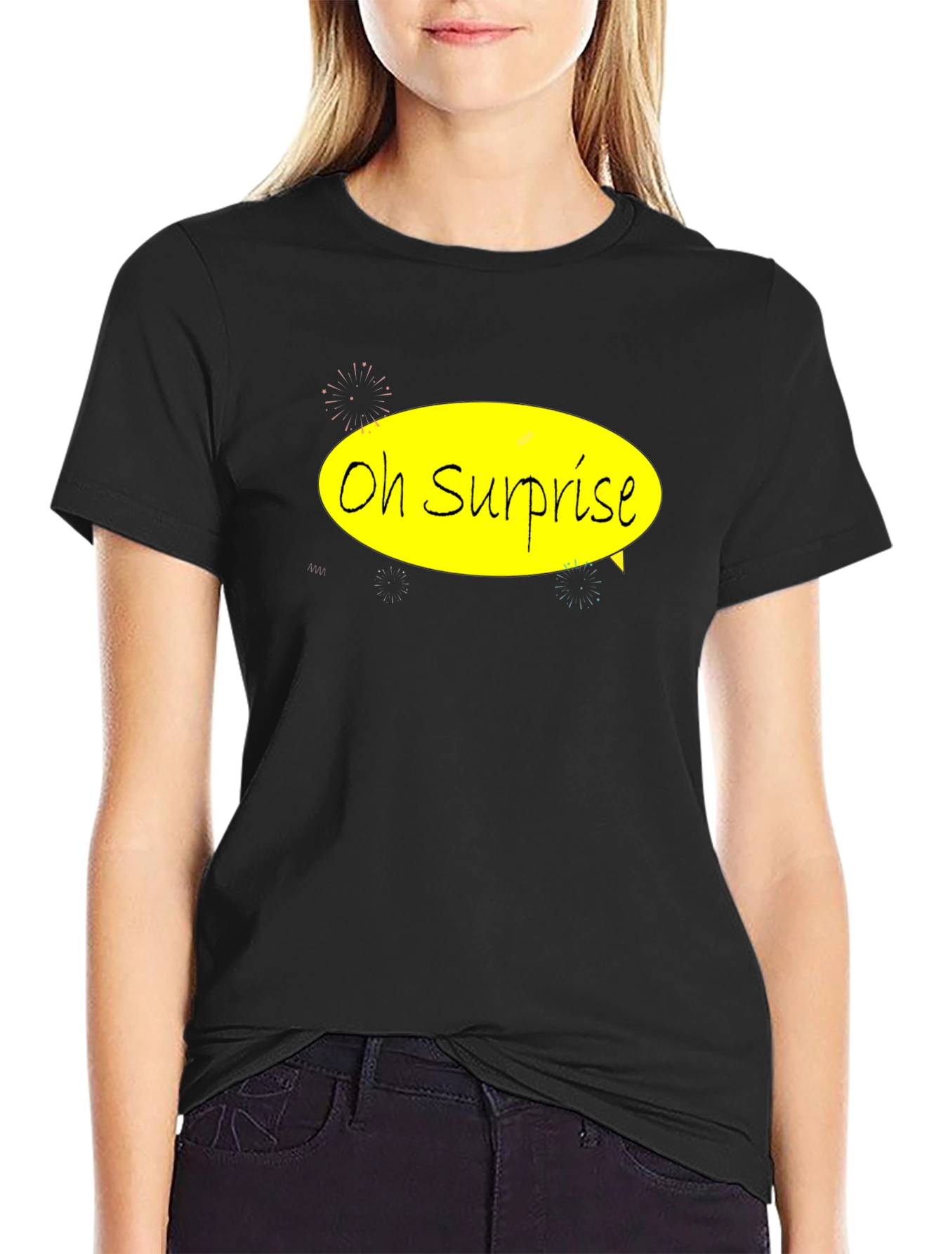 Oh Surprise Black Graphic Tee