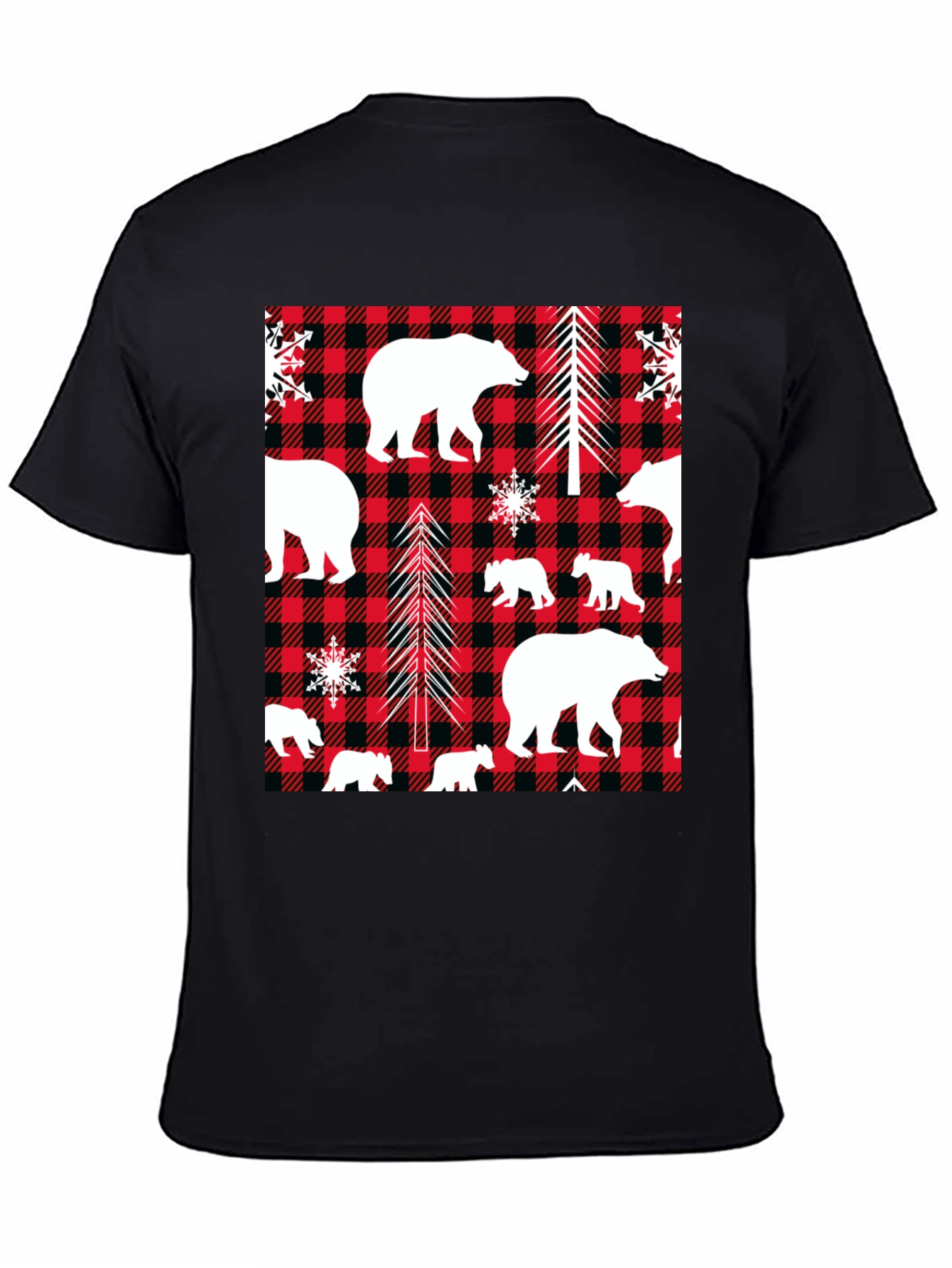 Bear & Buffalo Plaid Graphic Tee