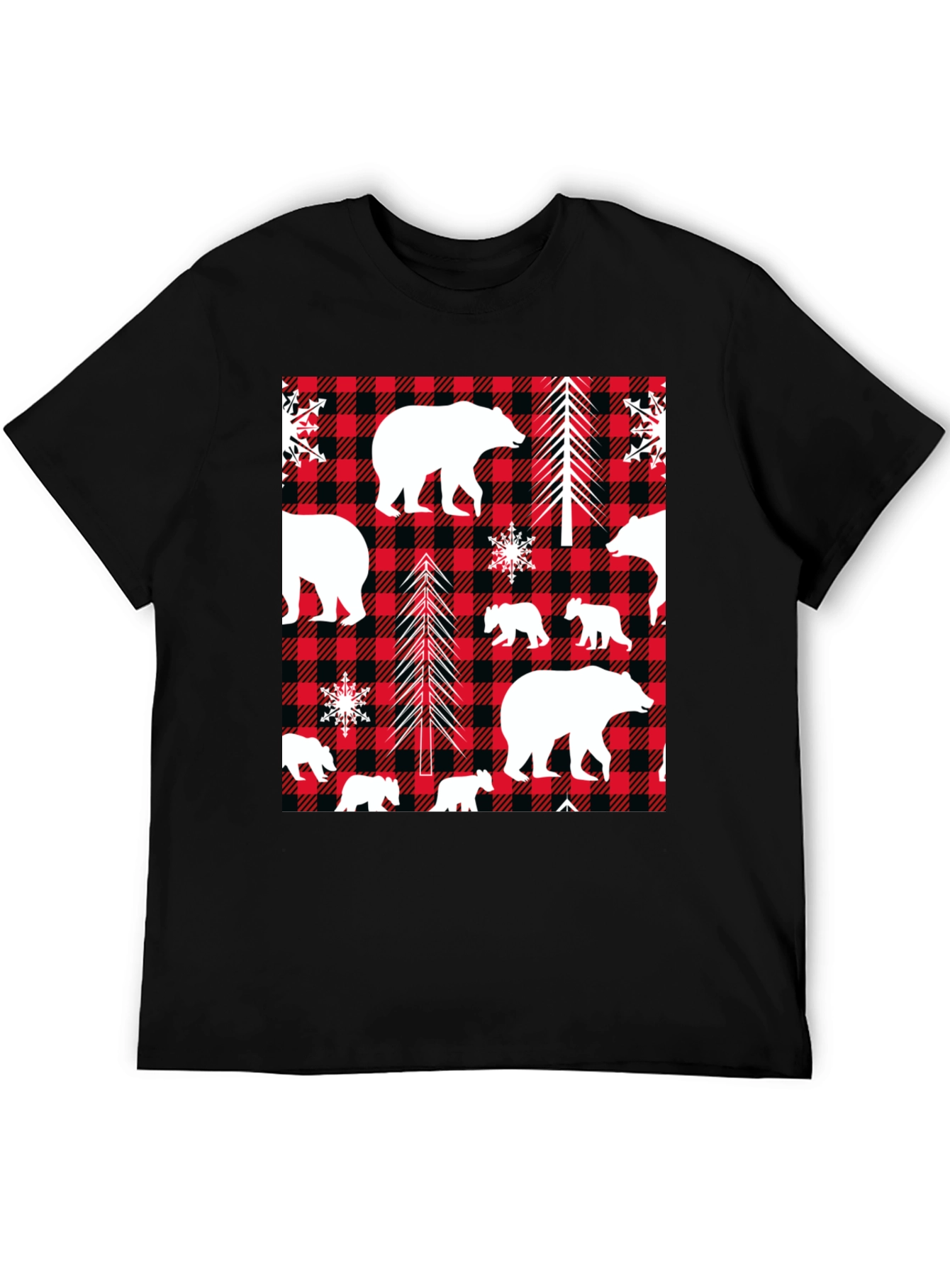 Bear & Buffalo Plaid Graphic Tee