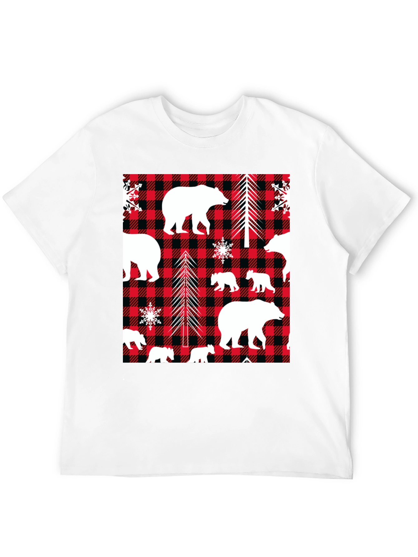 Bear & Buffalo Plaid Graphic Tee