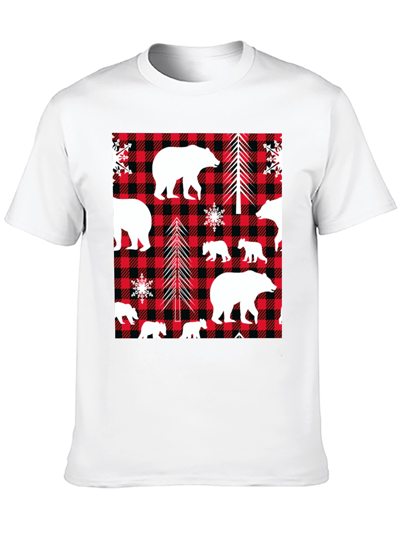 Bear & Buffalo Plaid Graphic Tee