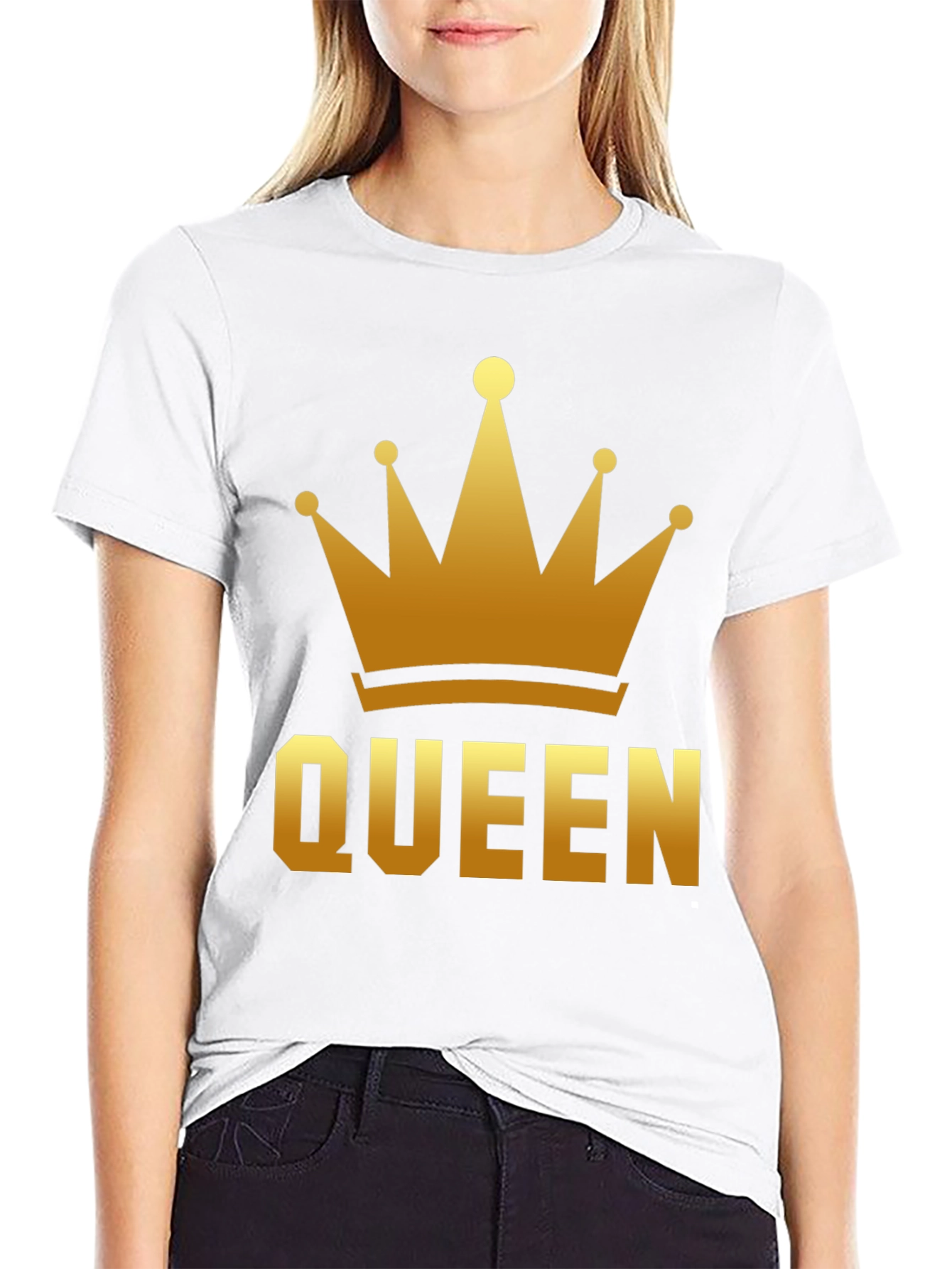 Queen Crown Graphic Tee - Black